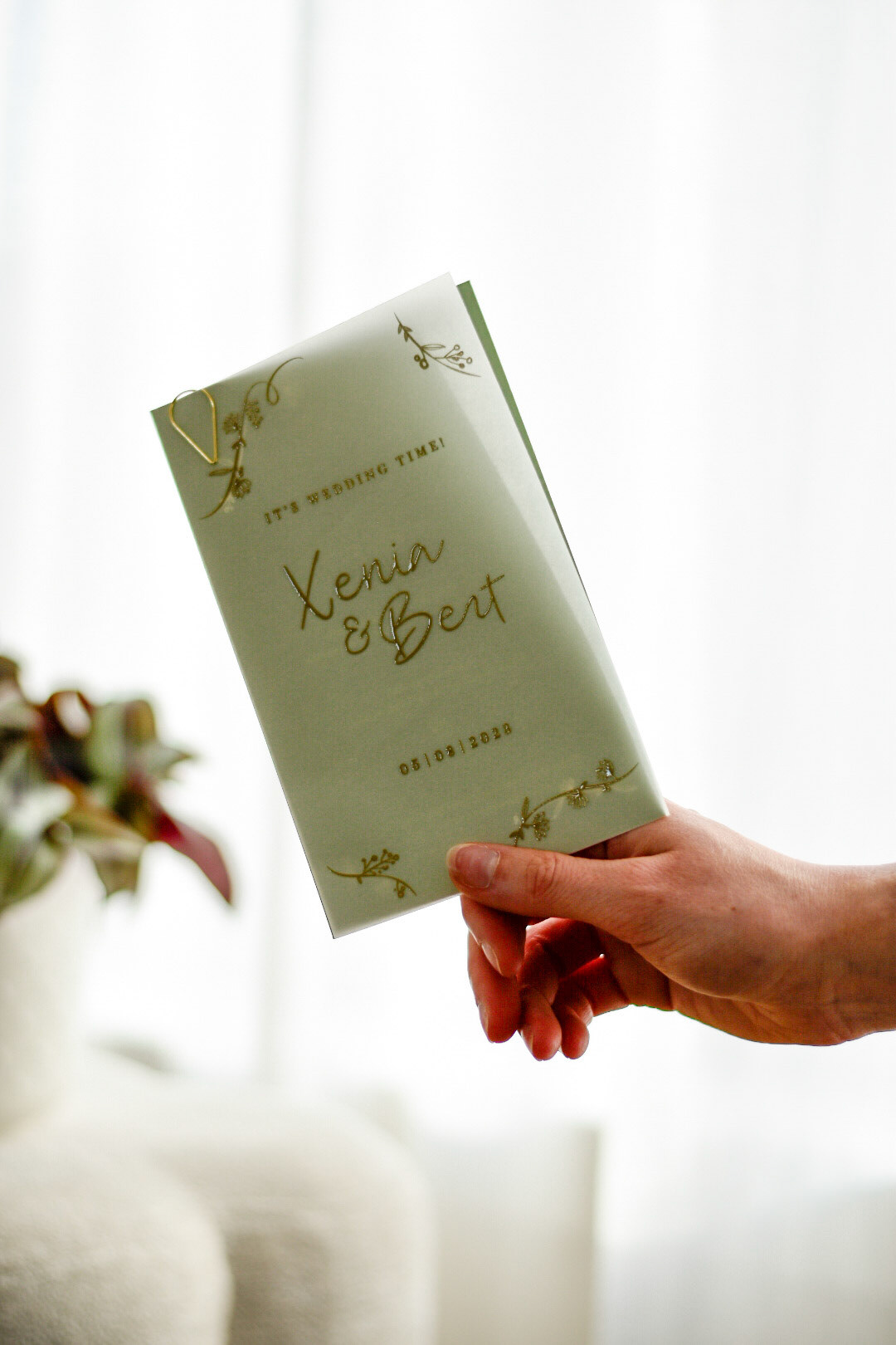 Huwelijksuitnodiging Xenia & Bert