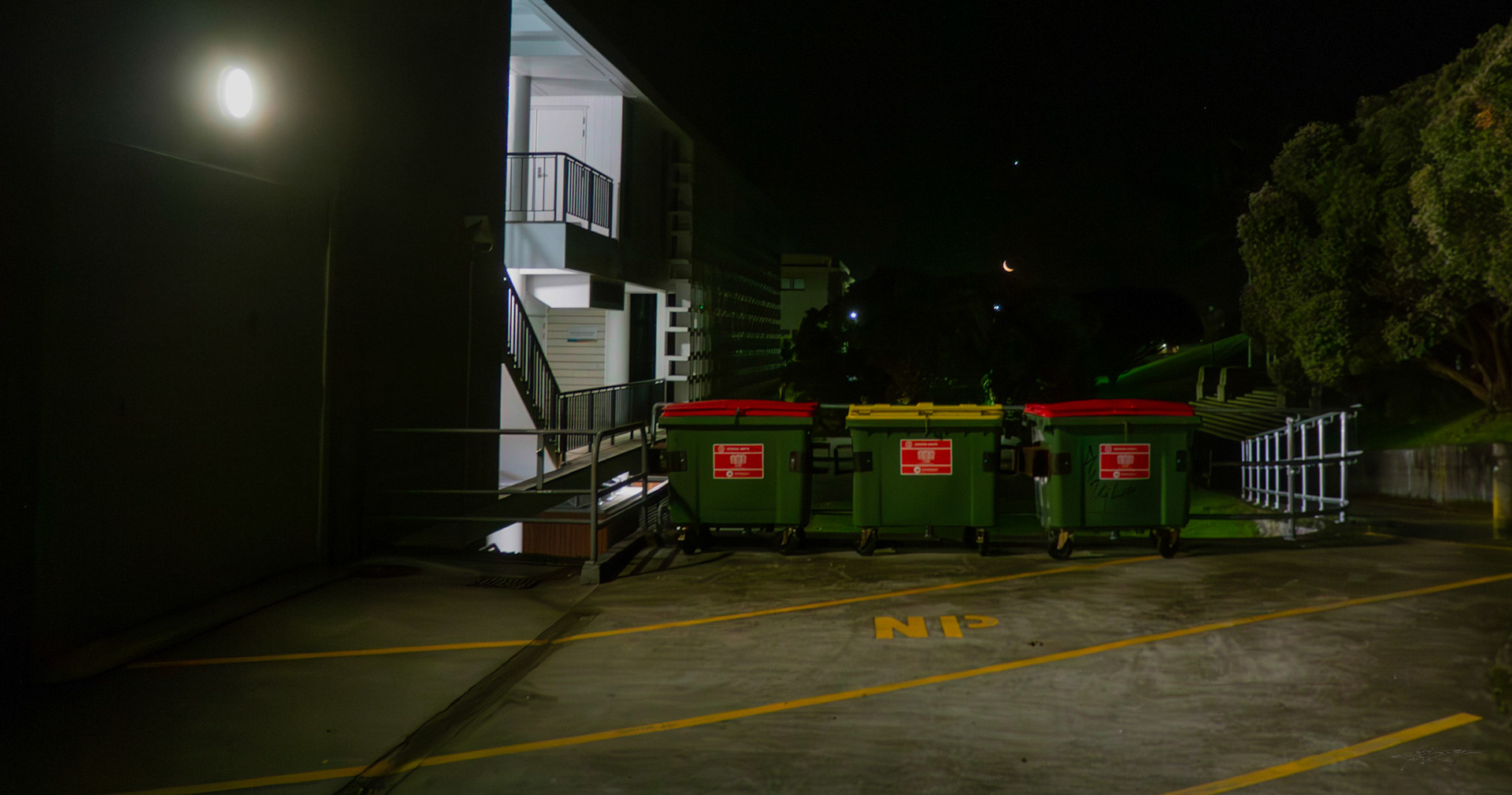 Bin to the moon three times