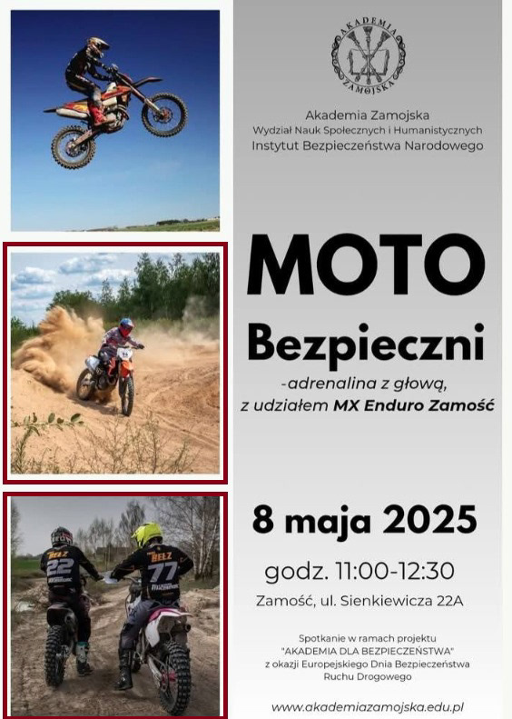 Moje zdjęcia wykorzystane w prezentacji w ramach seminarium z Mx Enduro Zamość. Screen pochodzi z ich strony na Facebooku.