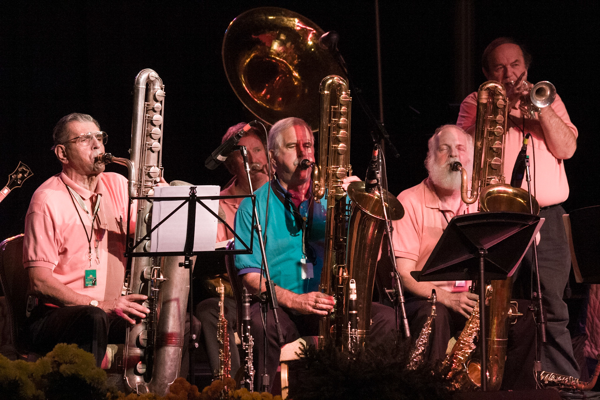 Three Bass Saxophones!