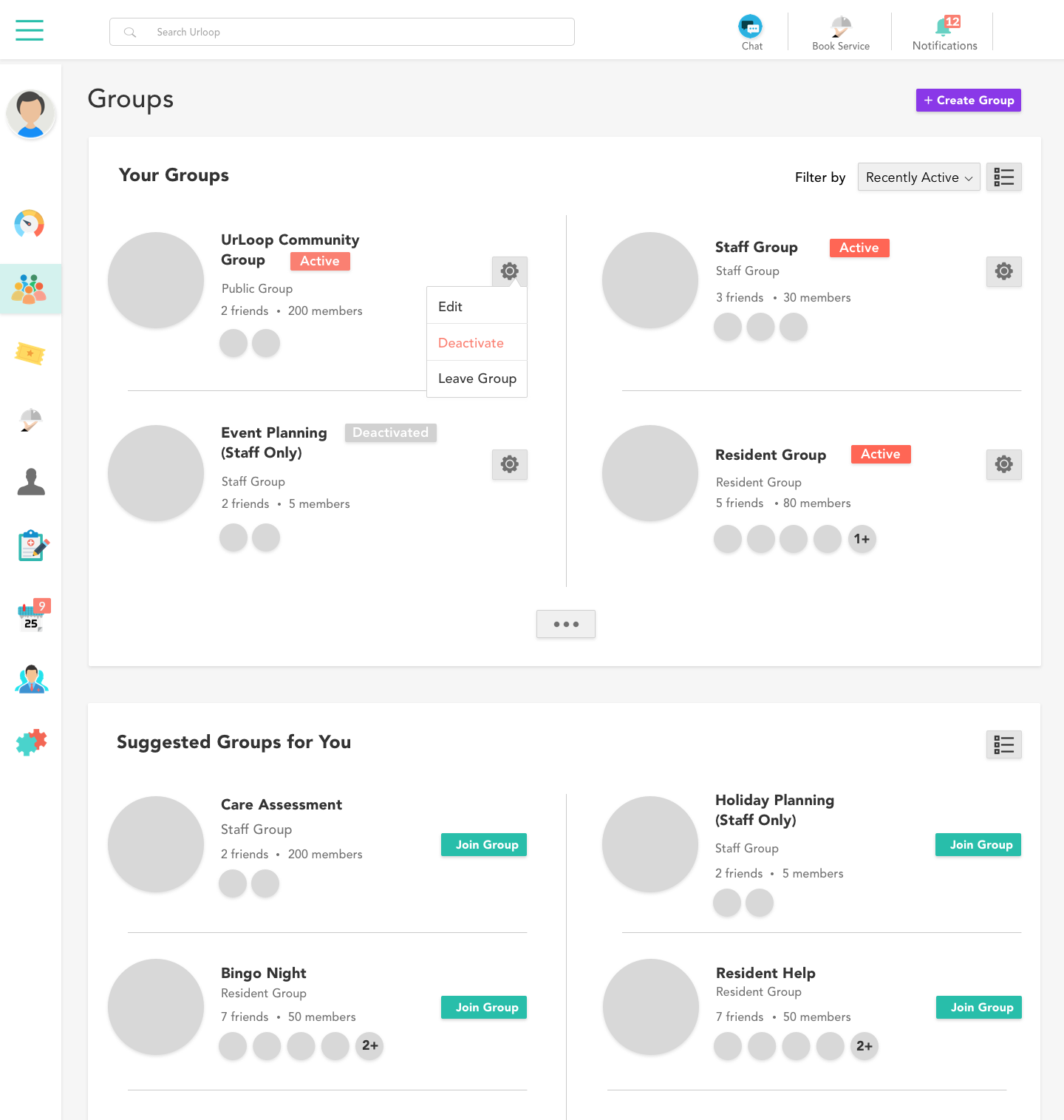Groups Page