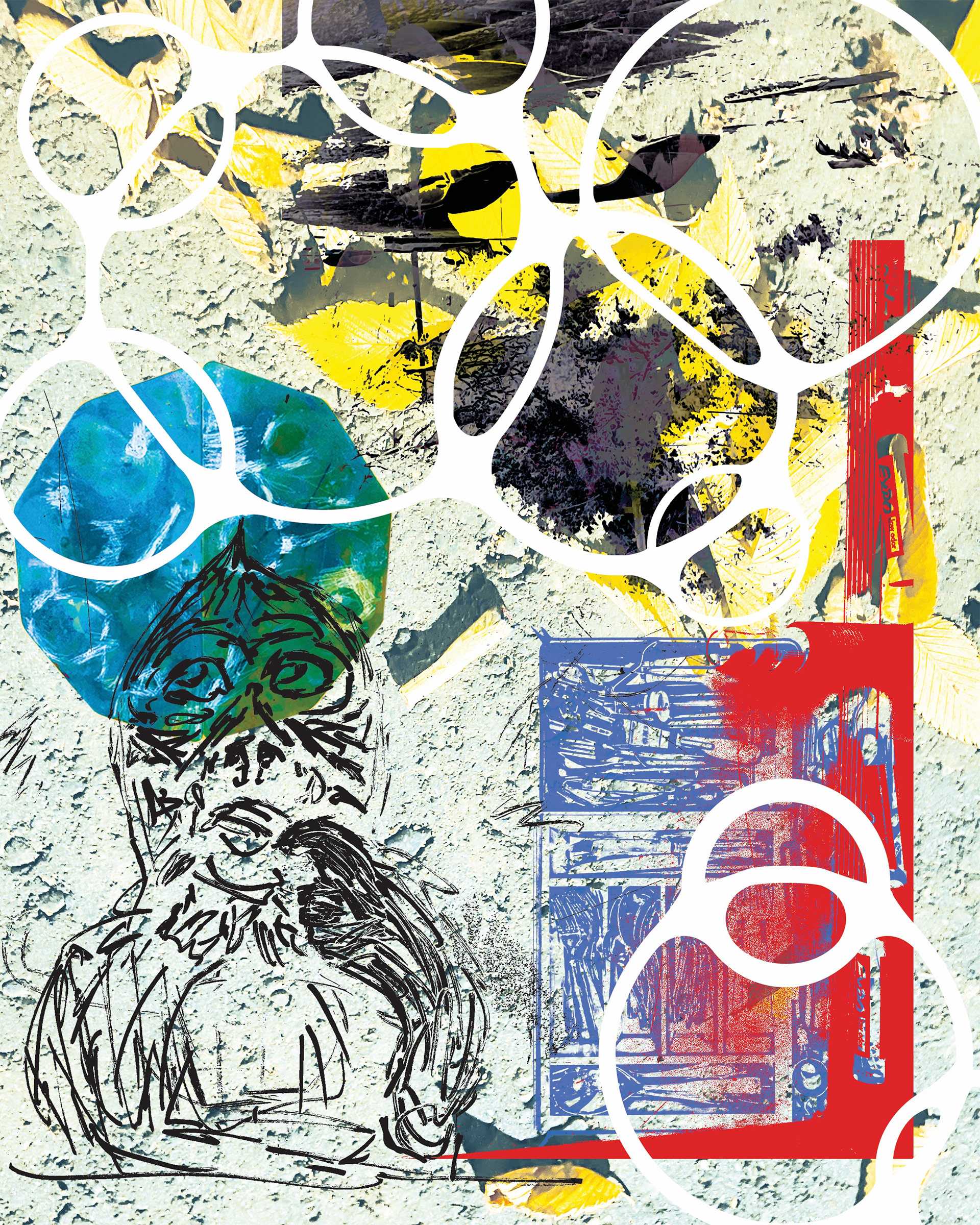 Collage for Photo Polymer print (screen print concept added) (11/20/25)