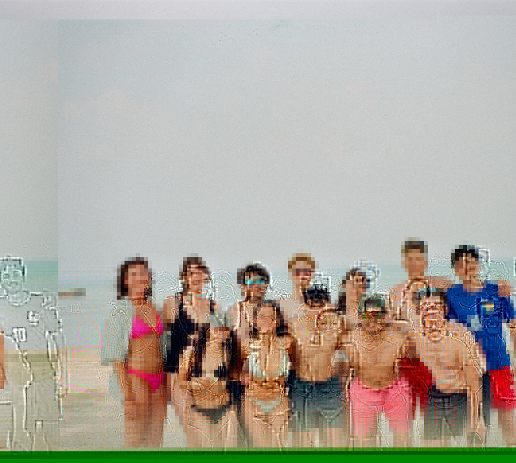 Glitch art I made from a picture of my friends and I