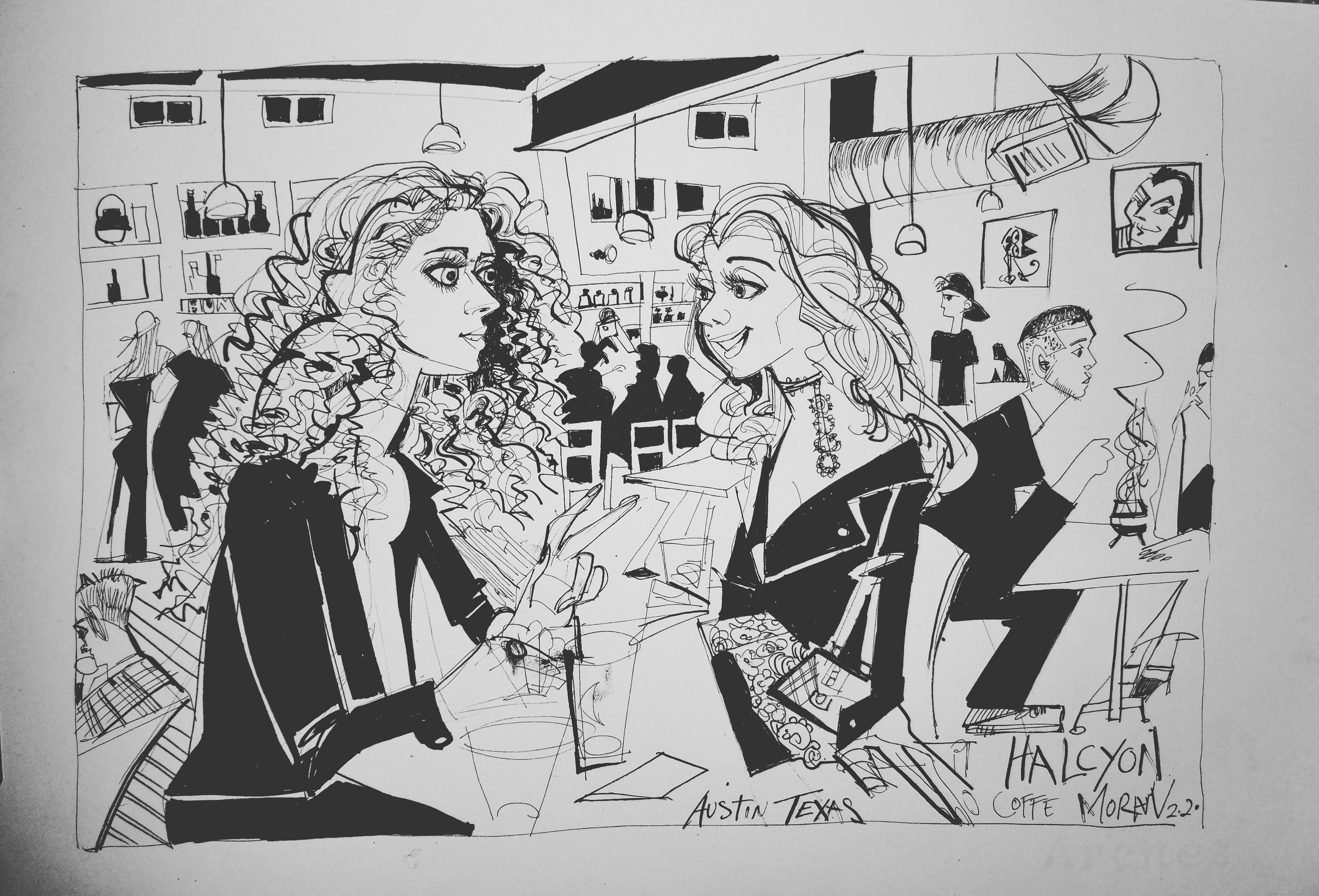 Halcyon Austin Texas  $175 10" x 10" Ink on Paper
