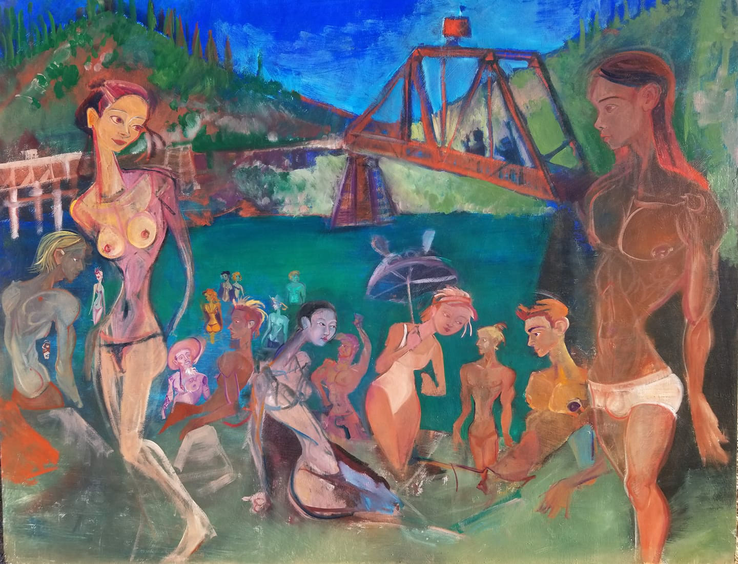 SunSet CampOut 10th BeldenTown   $9700 48" x 60" (WIP)
