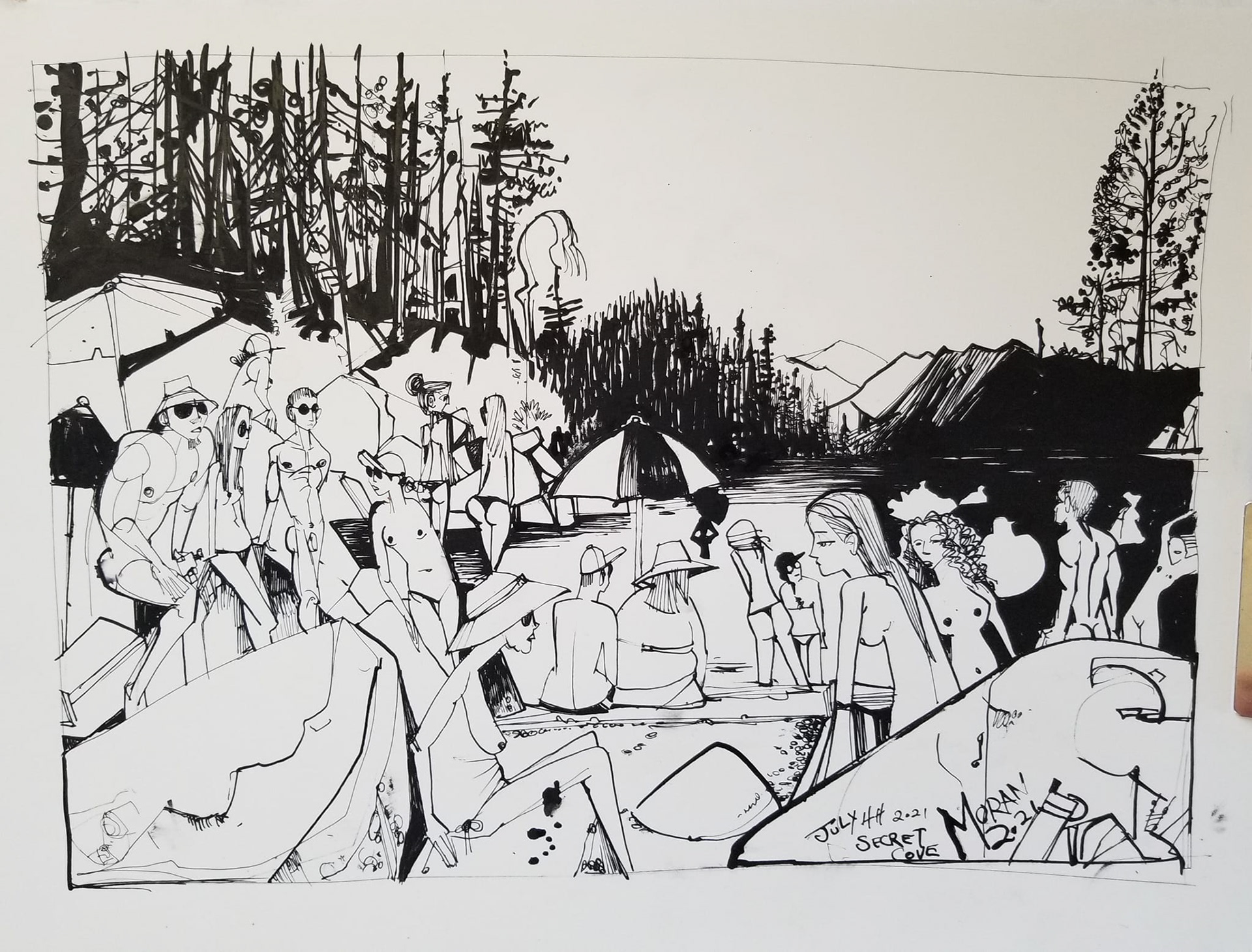Secret Cove 11" x 14" Ink 2021 $259
