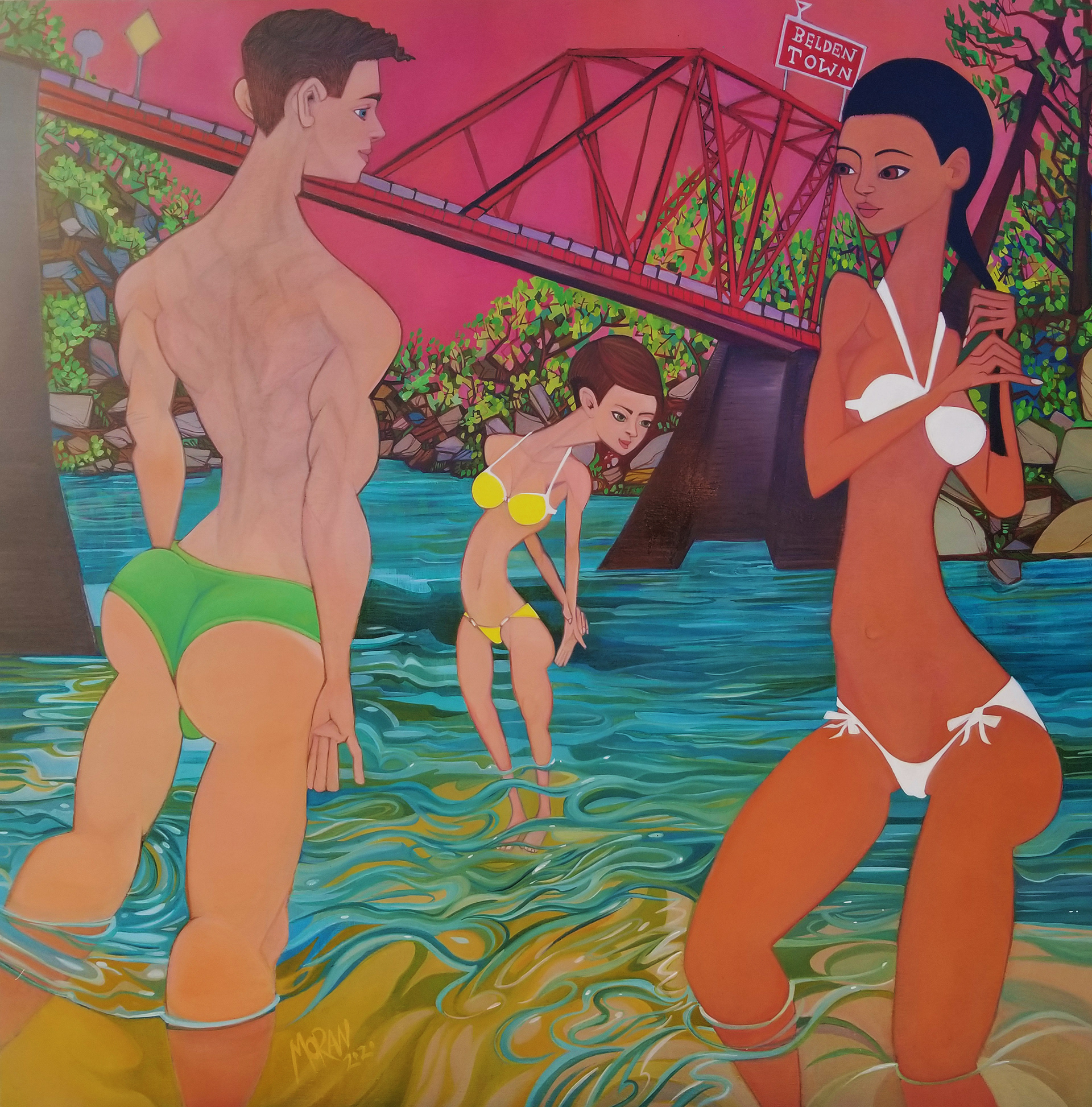 Belden Town $2750 30" x  30" oil on wood