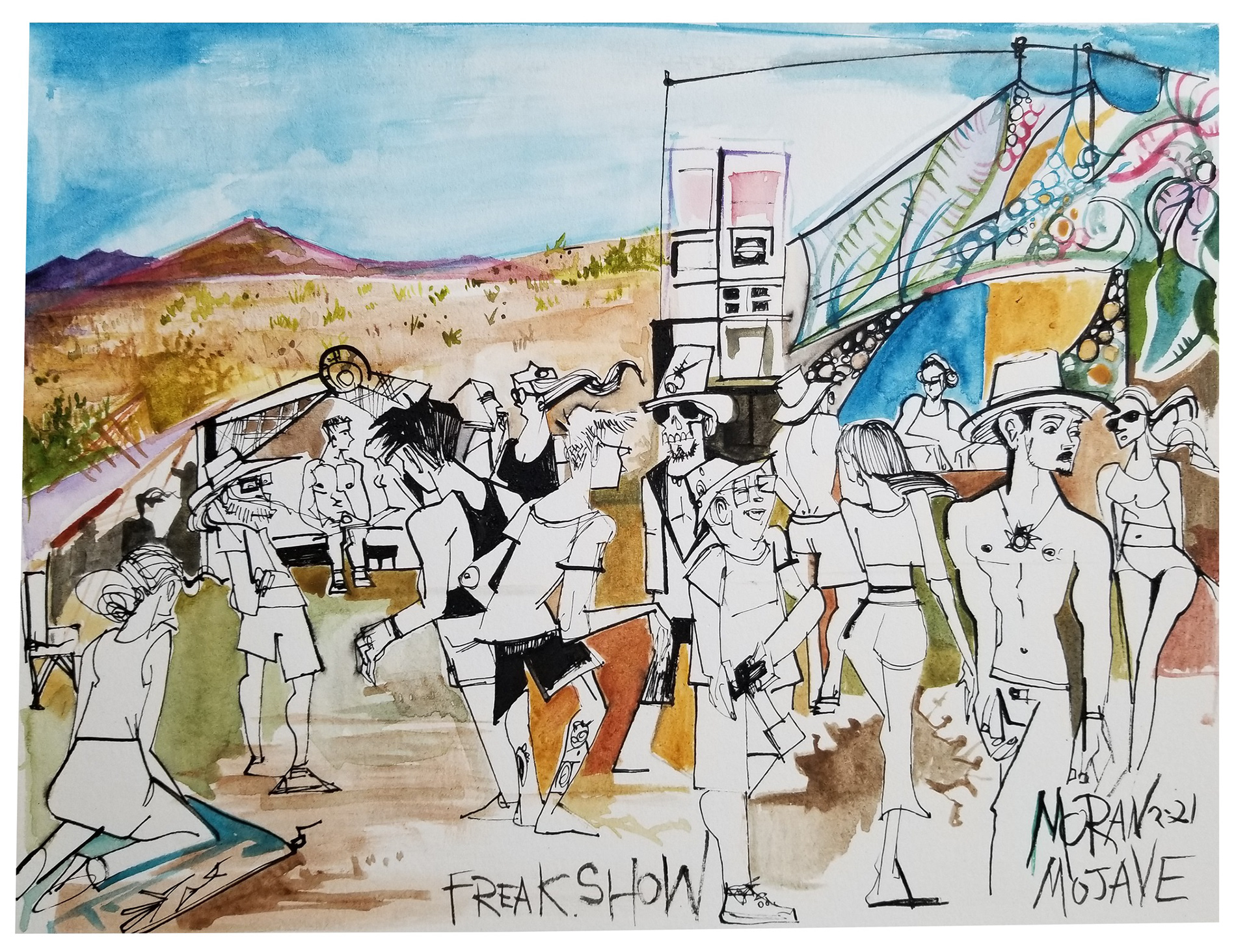 Freakshow 2021 Watercolor 11" x 14" $250