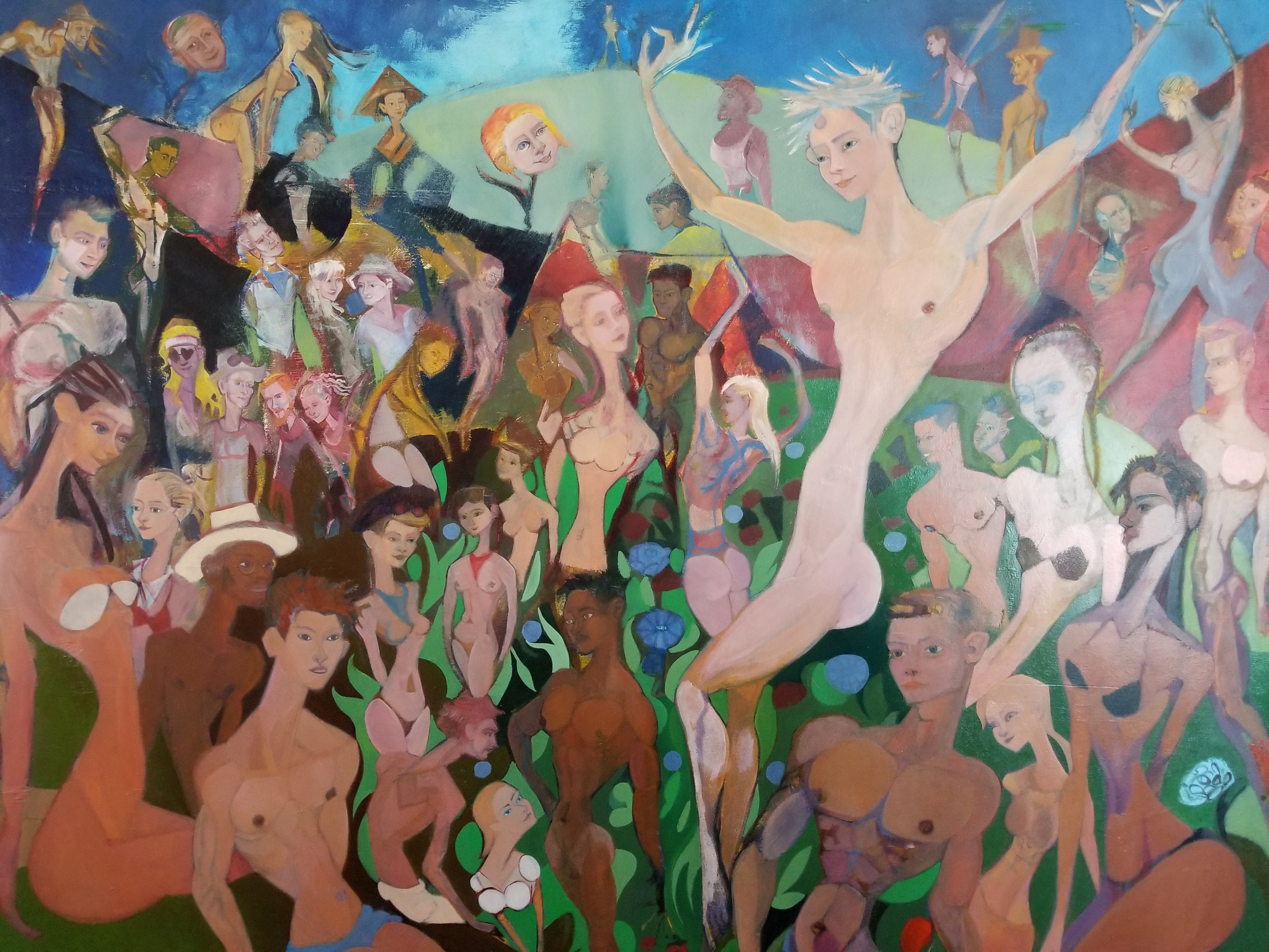 Burning Man 2020 $9500 Metamorphosis  48" x 64" oil on wood (WIP)