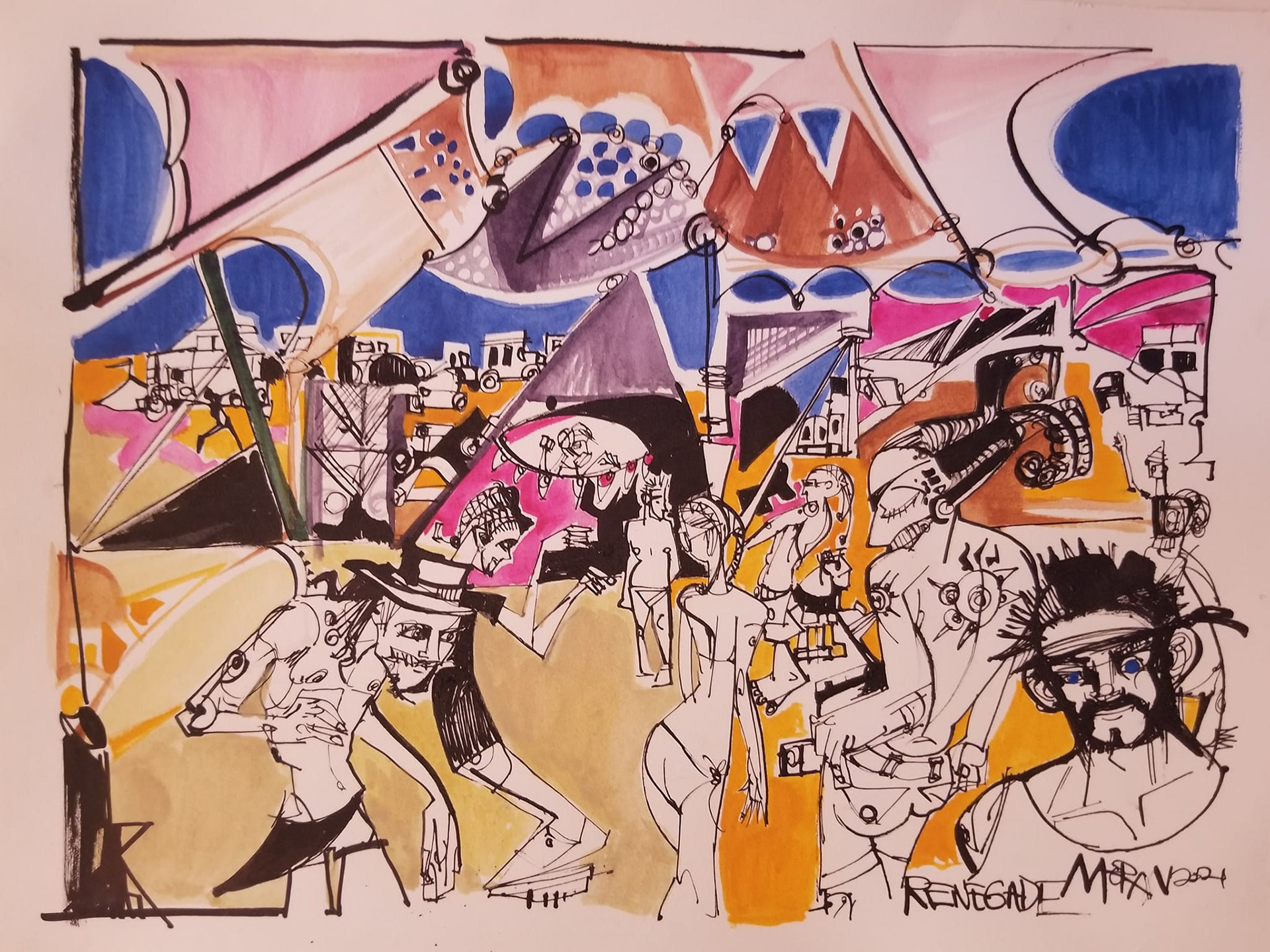 Renegade Burn 11" x 14" watercolor $250