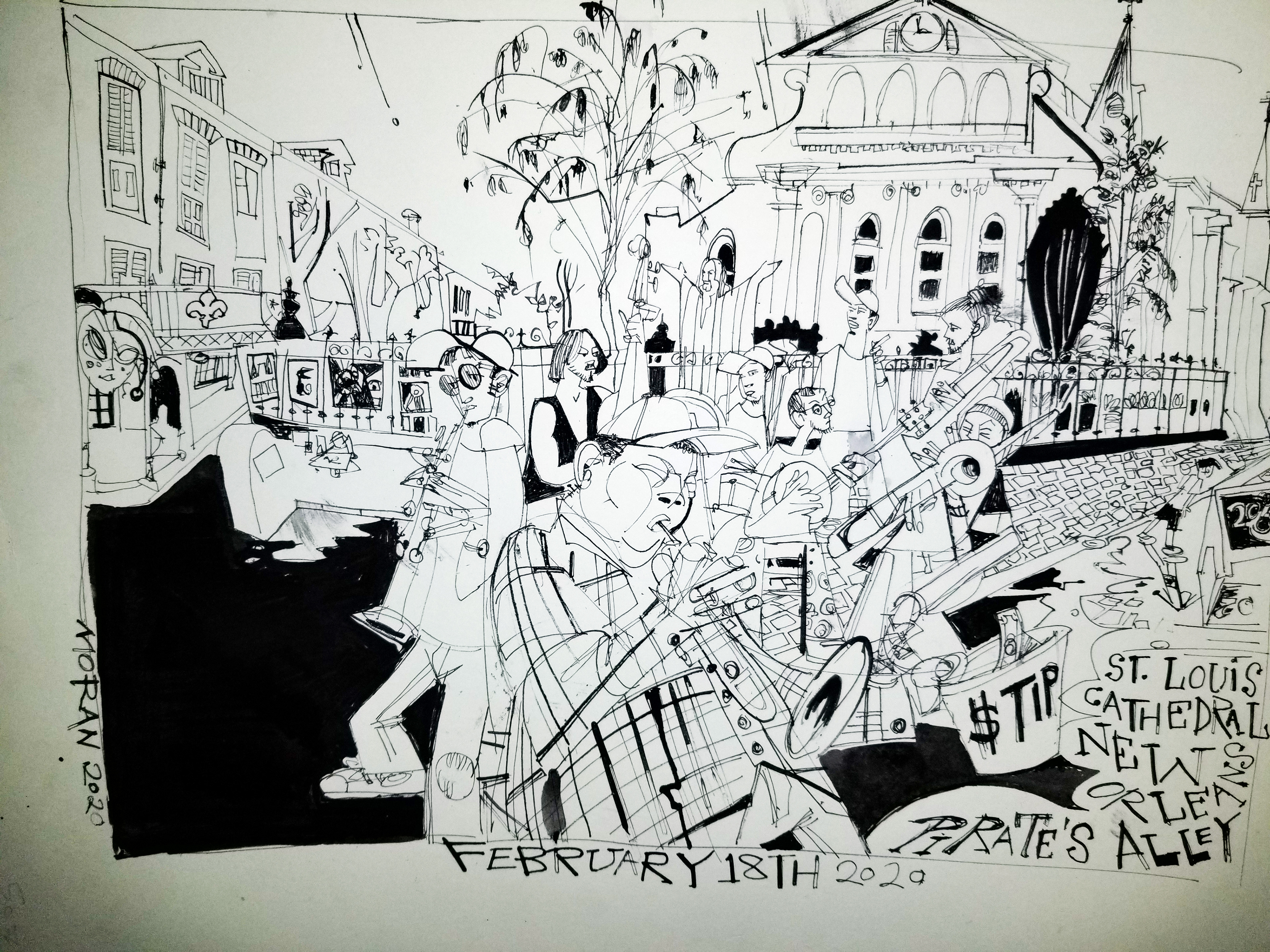 Pirate's Cove New Orleans  $375 10" x 10" Ink on Paper