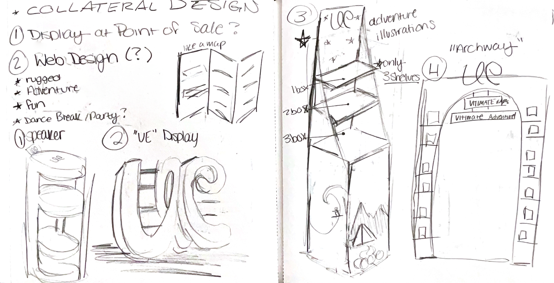 Ultimate Ears Collateral Design Sketches