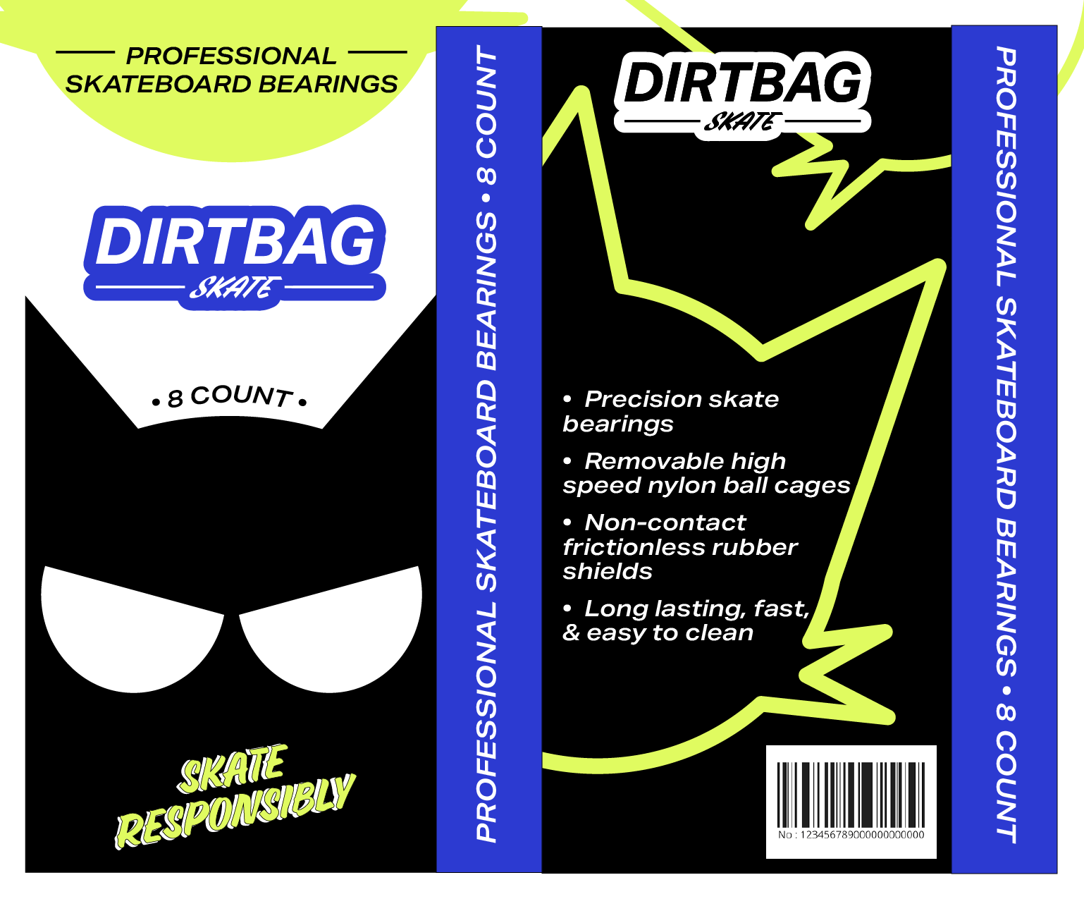 Dirtbag Skate Bearing Box Packaging Design