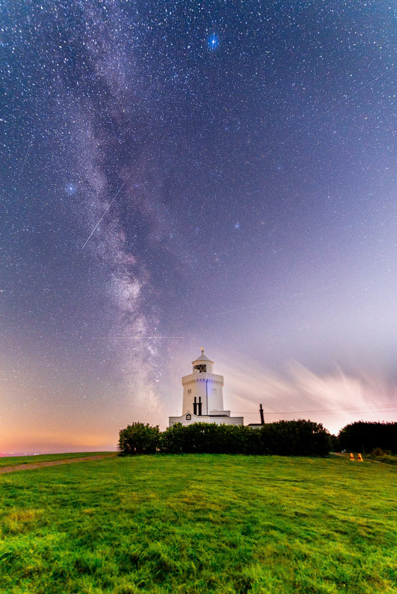 Milky way Galaxy S. Foreland Lighthouse UK