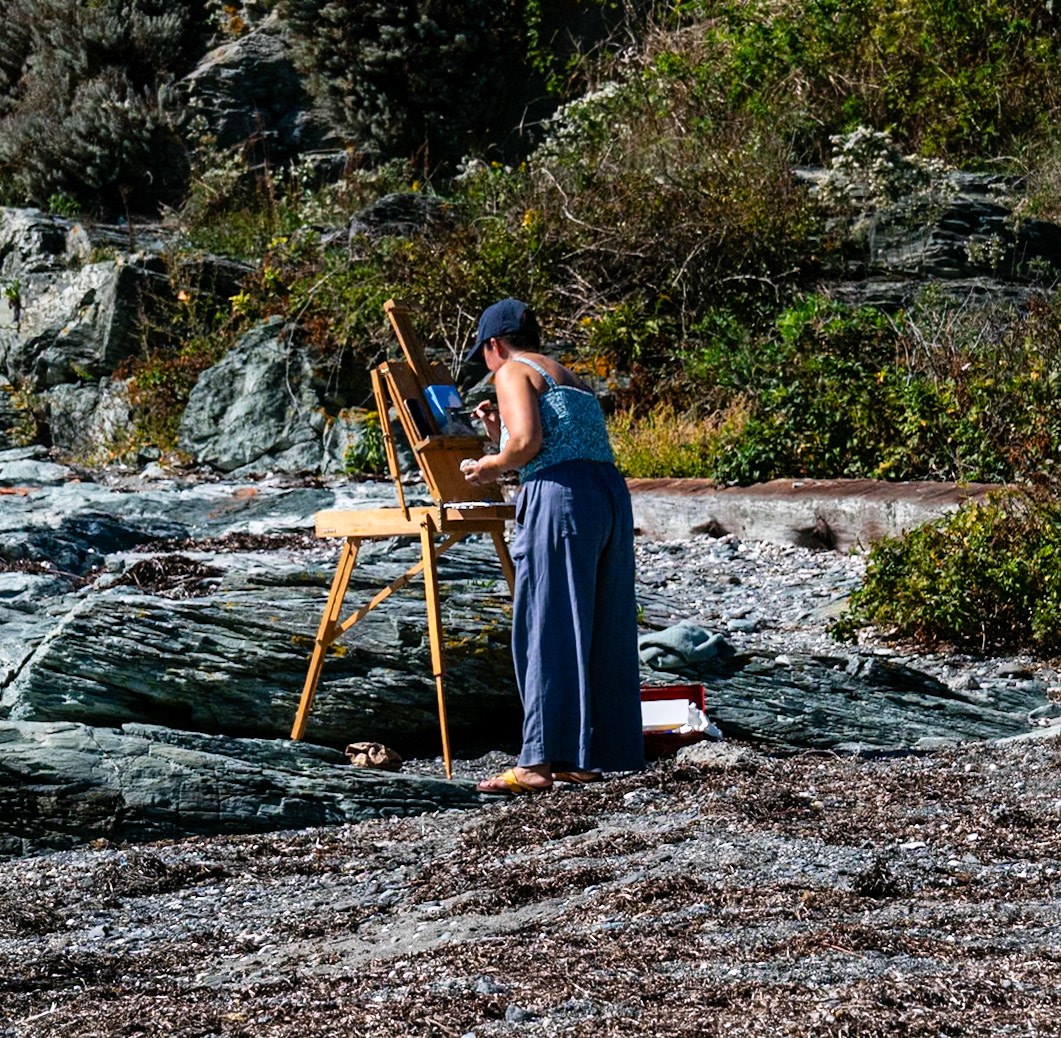 Beach Artist - Rose Island Lighthouse.  Newport Rhode Island