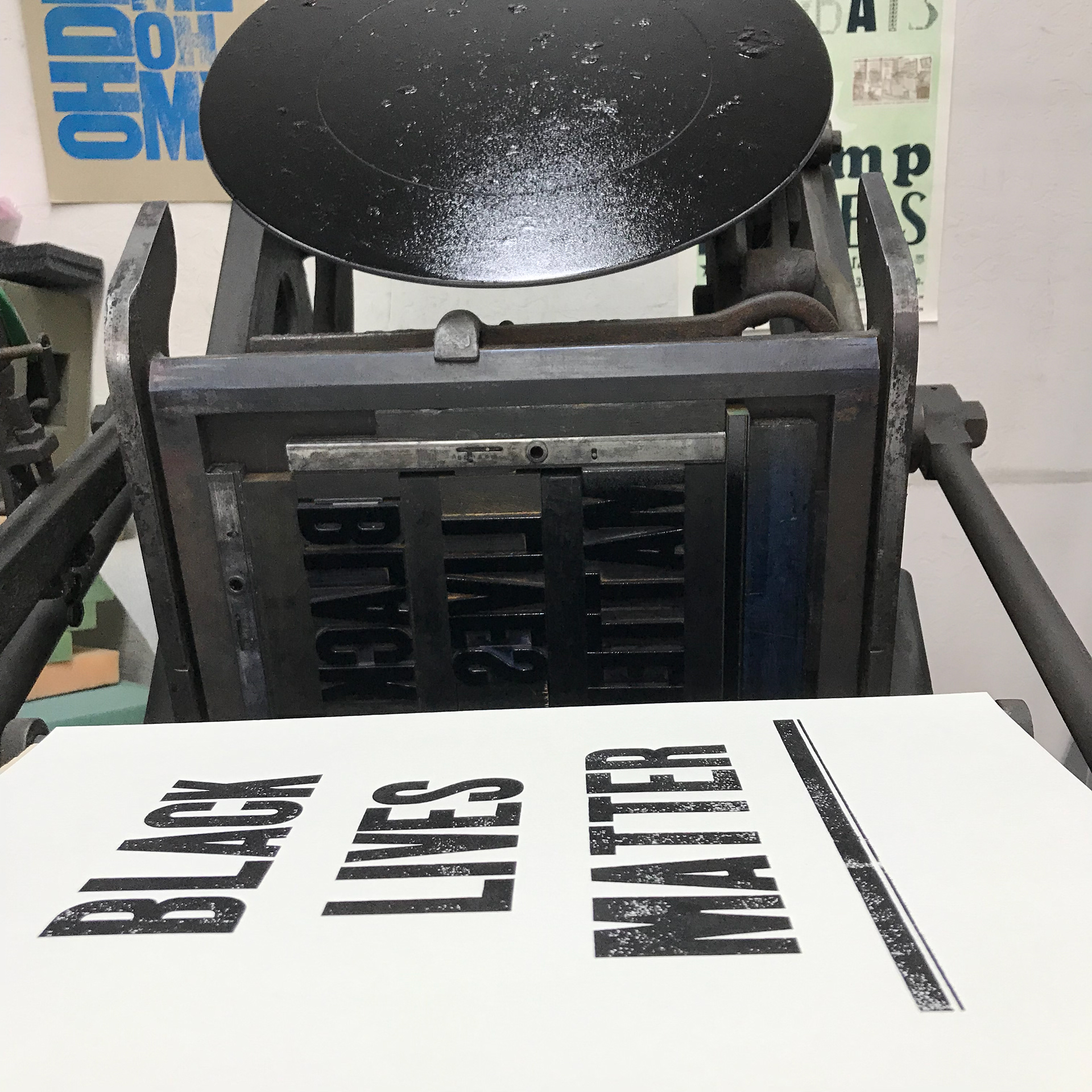 Protest posters on press