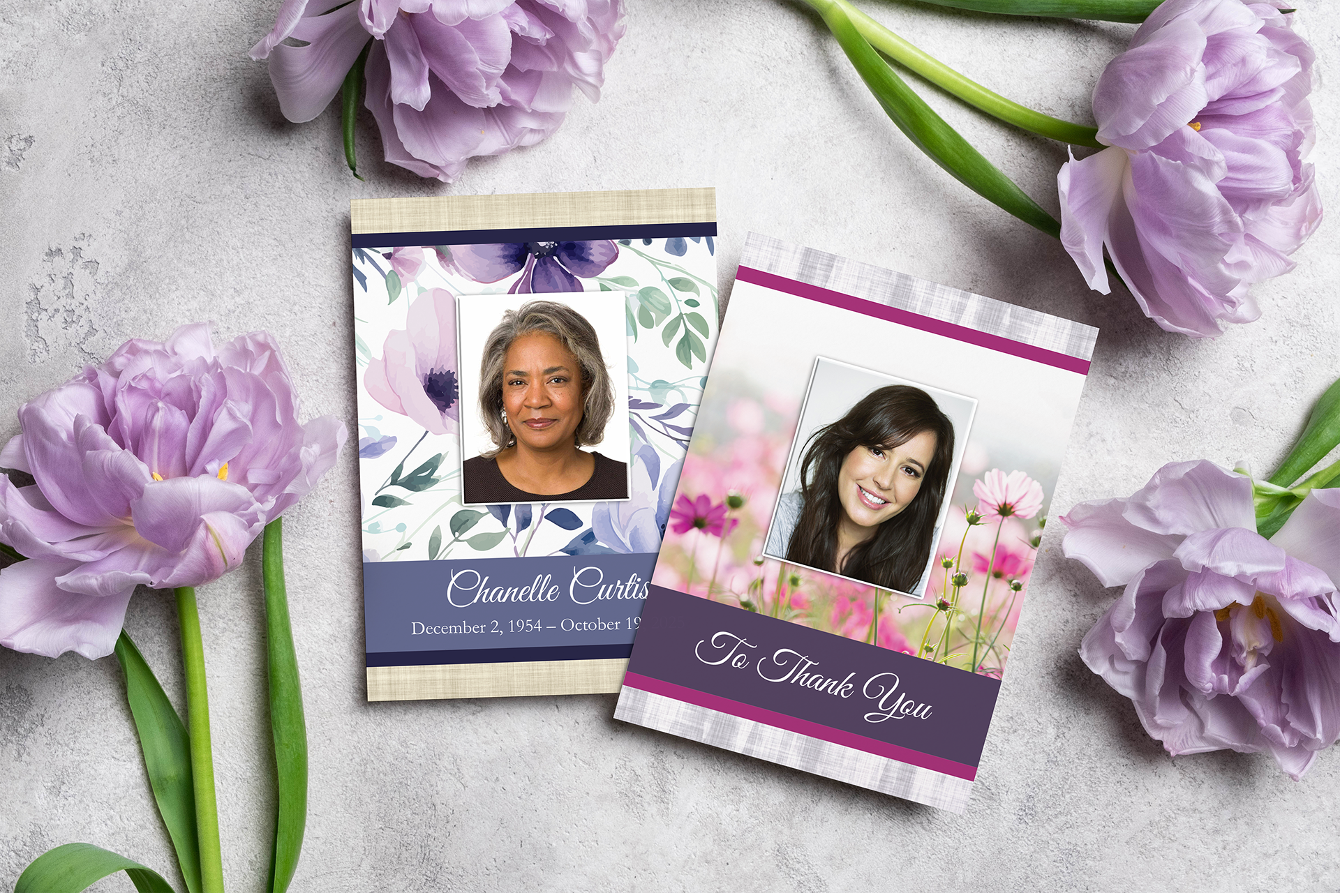 Two floral stationery themes I designed.