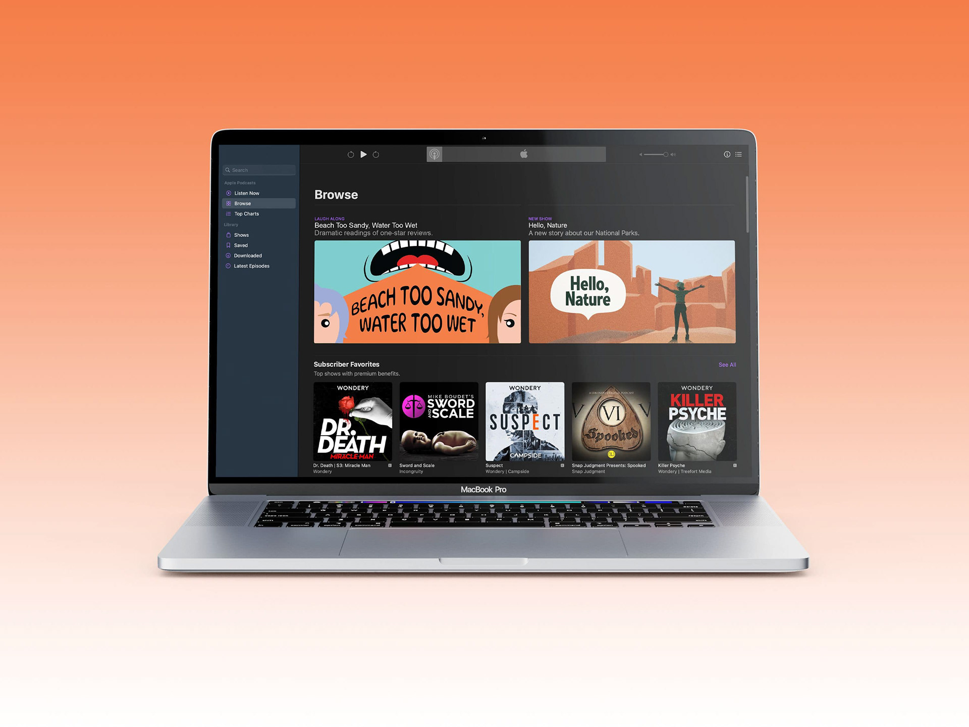 Advertisement on Apple Podcast home page