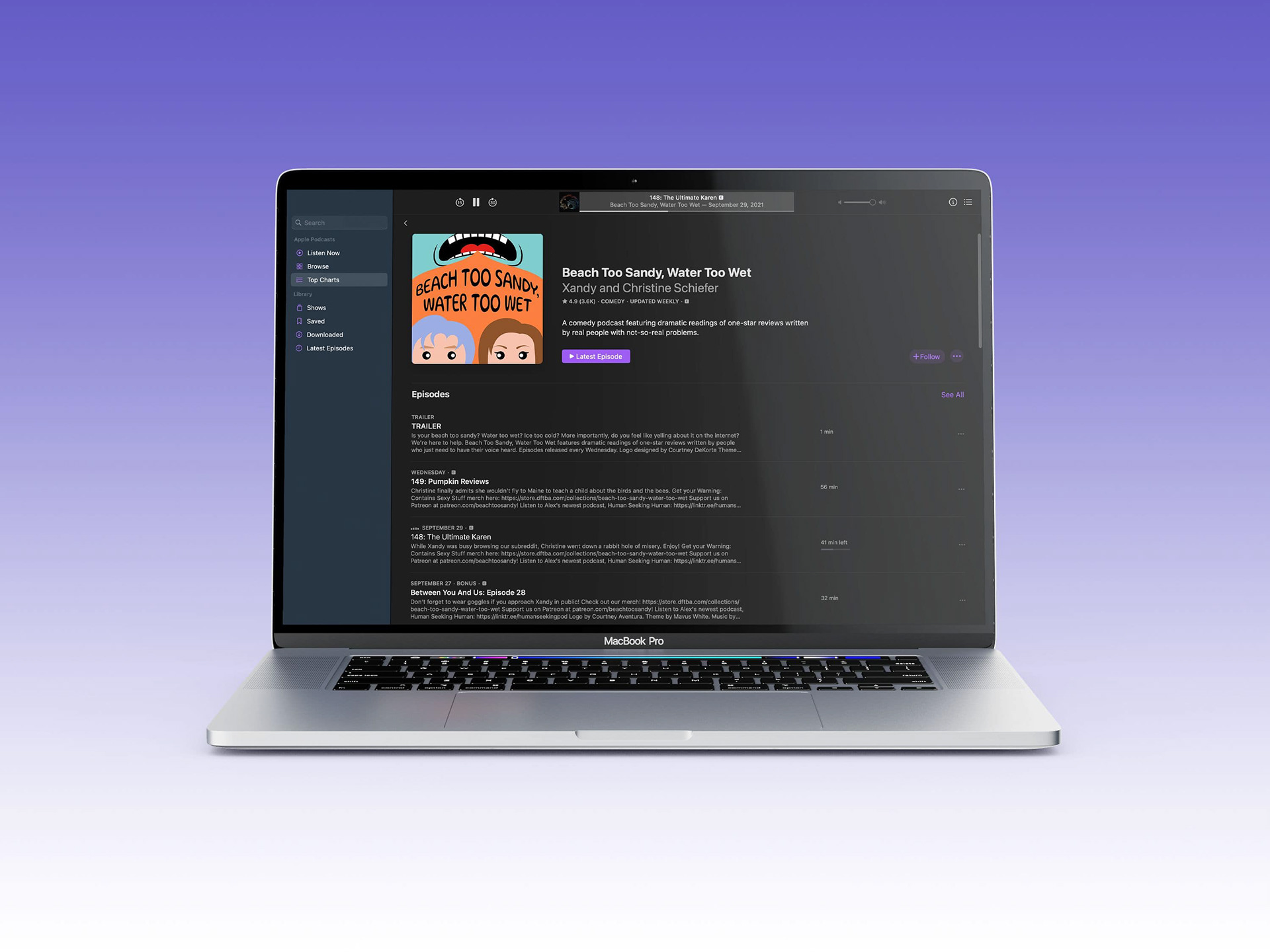 Podcast home page