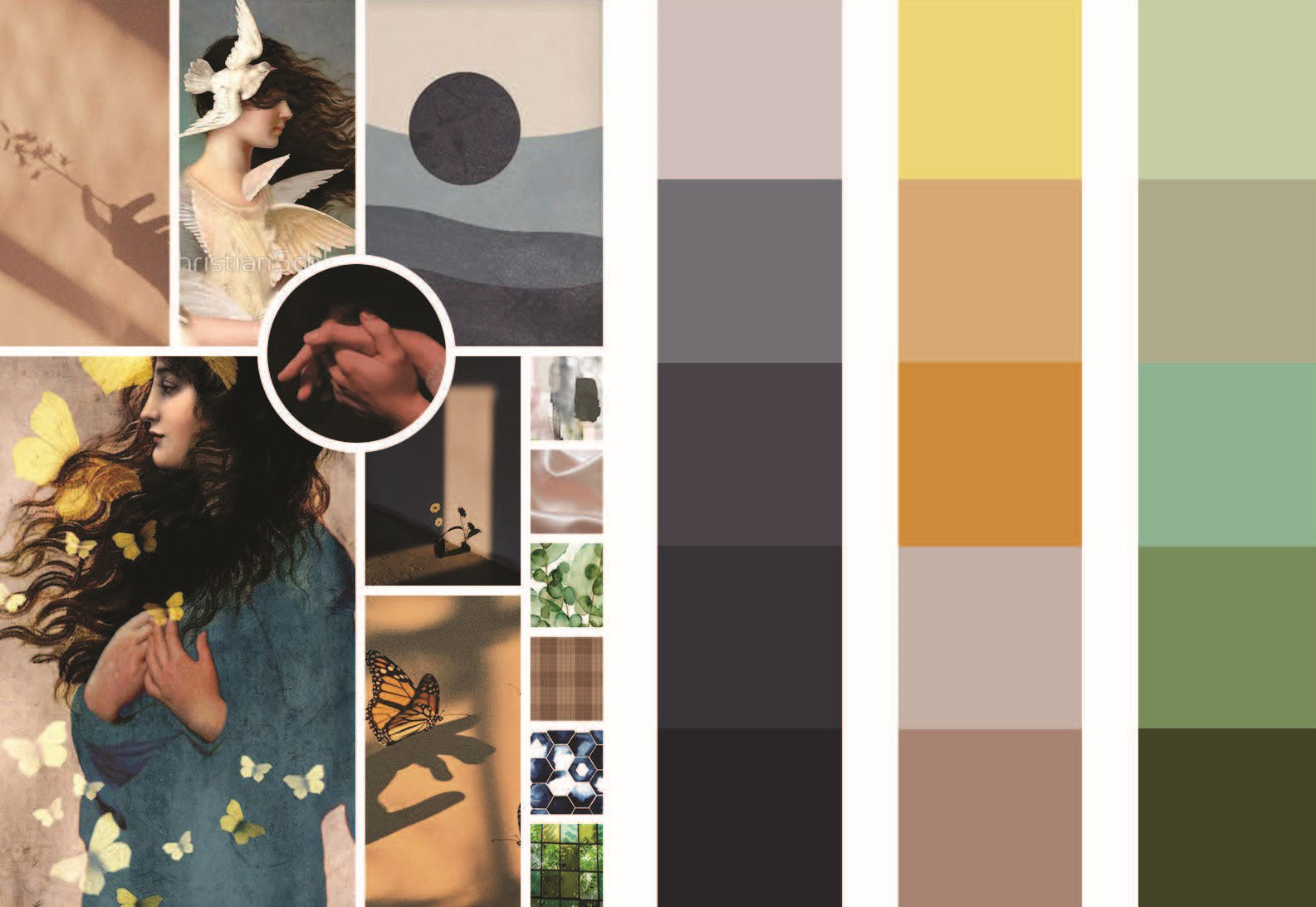 Mood board and swatches
