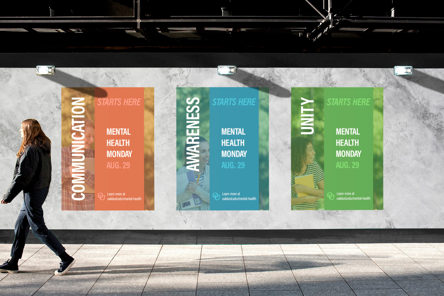Mockup of three advertisements for Mental Health Monday