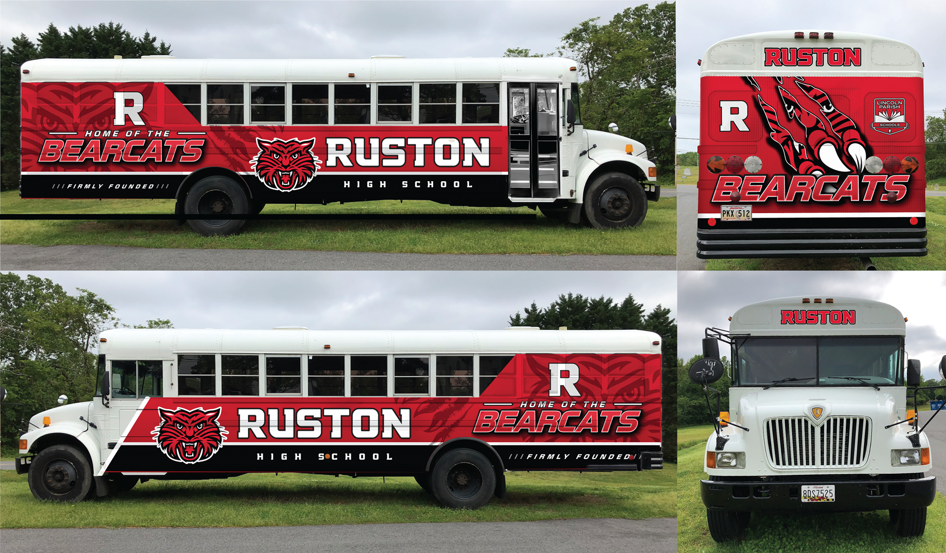 Ruston High School Bus Partial Wrap