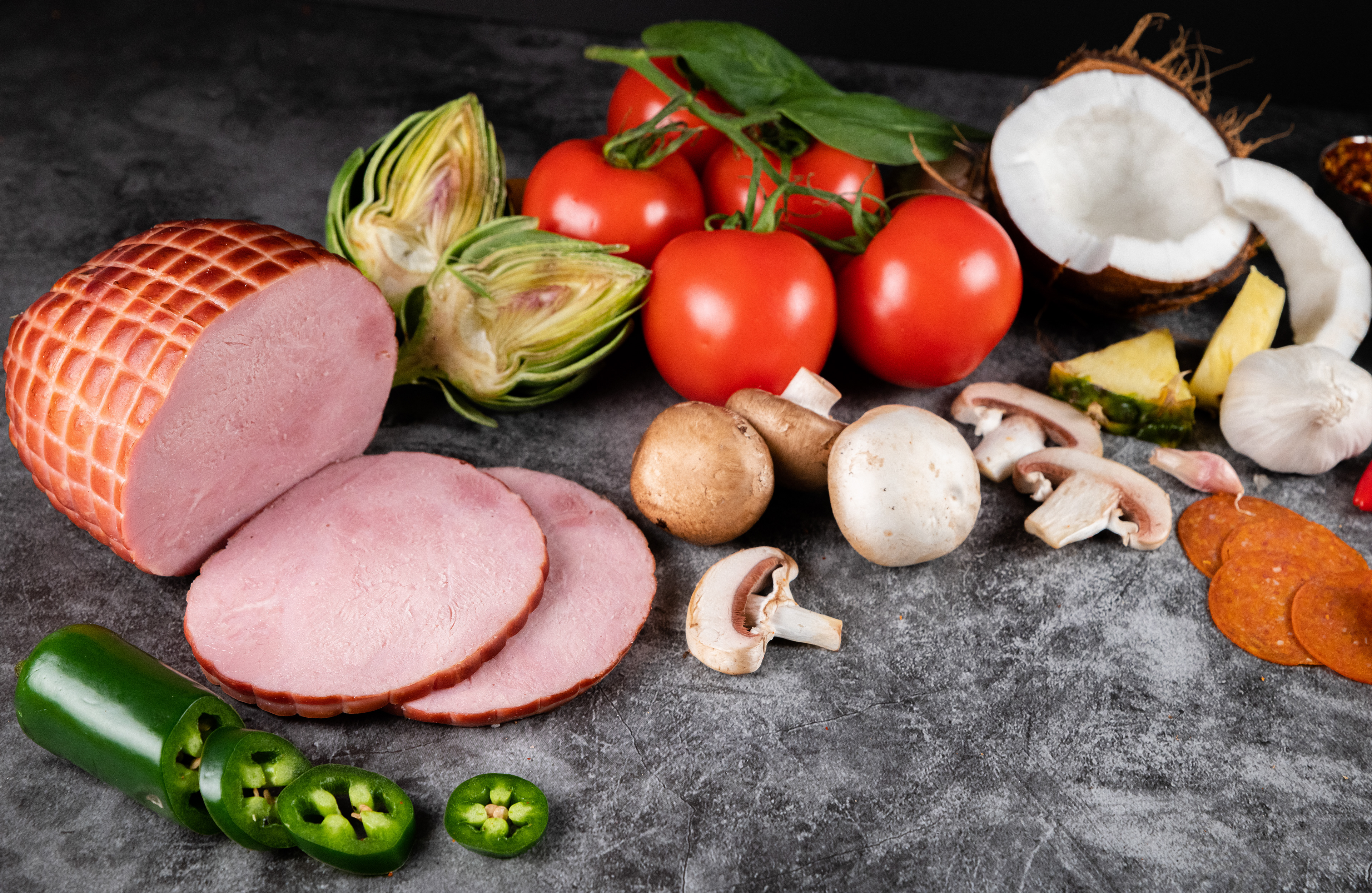 Pizza Toppings Food Photography