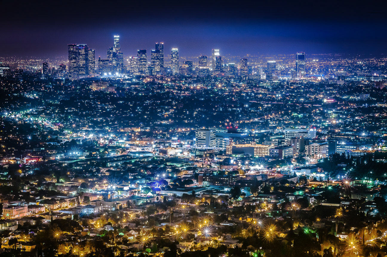 Los Angeles Downtown From Far