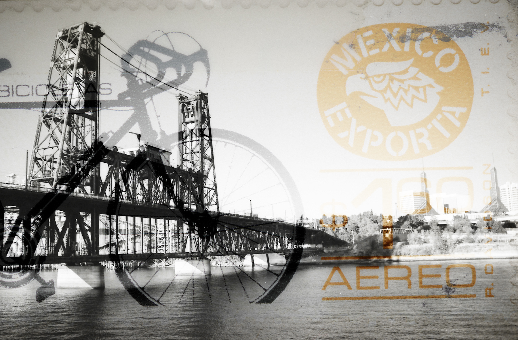 Example of vintage texture overlayed onto a photograph in Photoshop, photo by Christopher Lisle