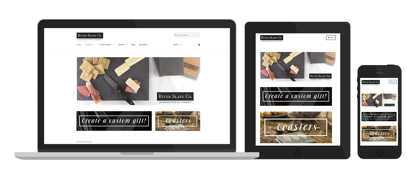 River Slate Co. wordpress website