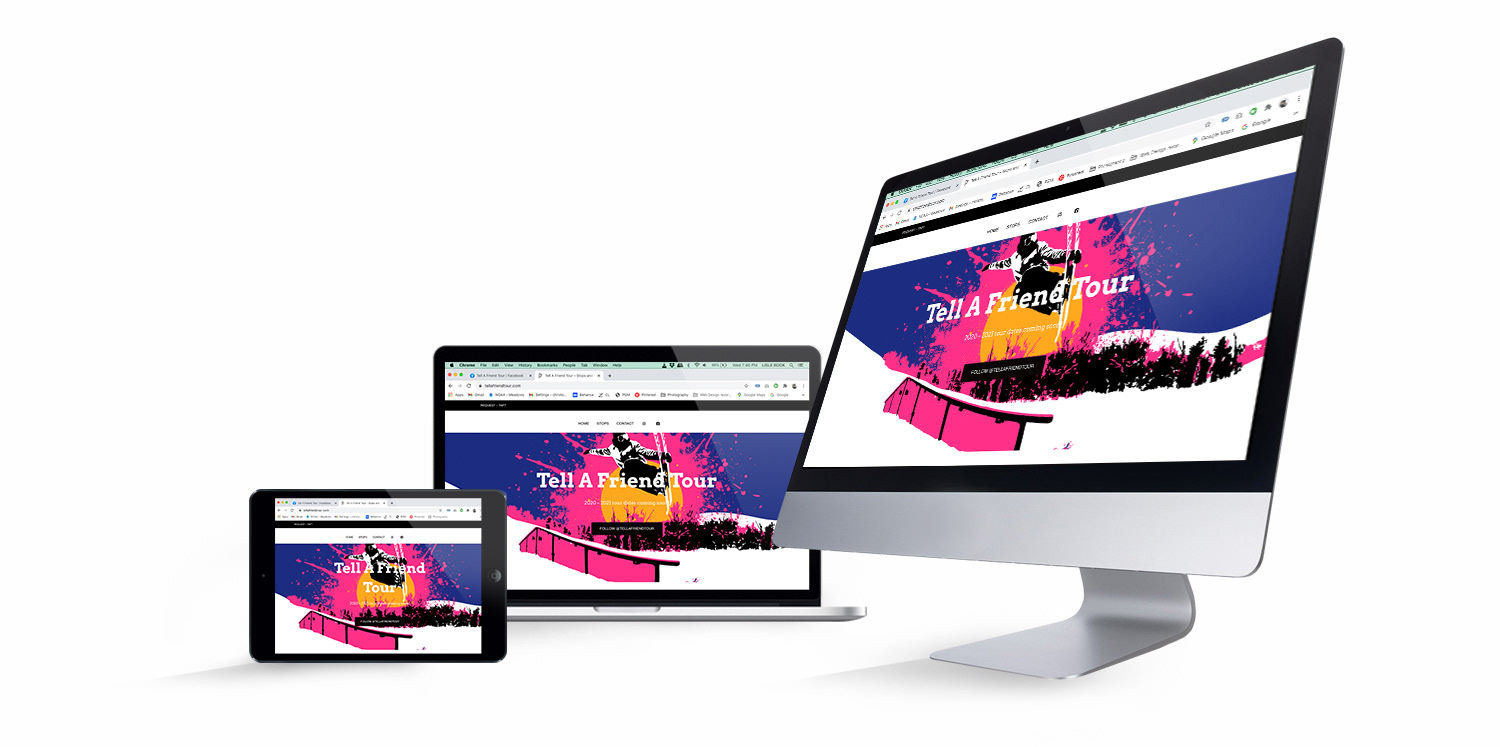 Website design for Andy Parrys 2021 Tell A Friend Tour