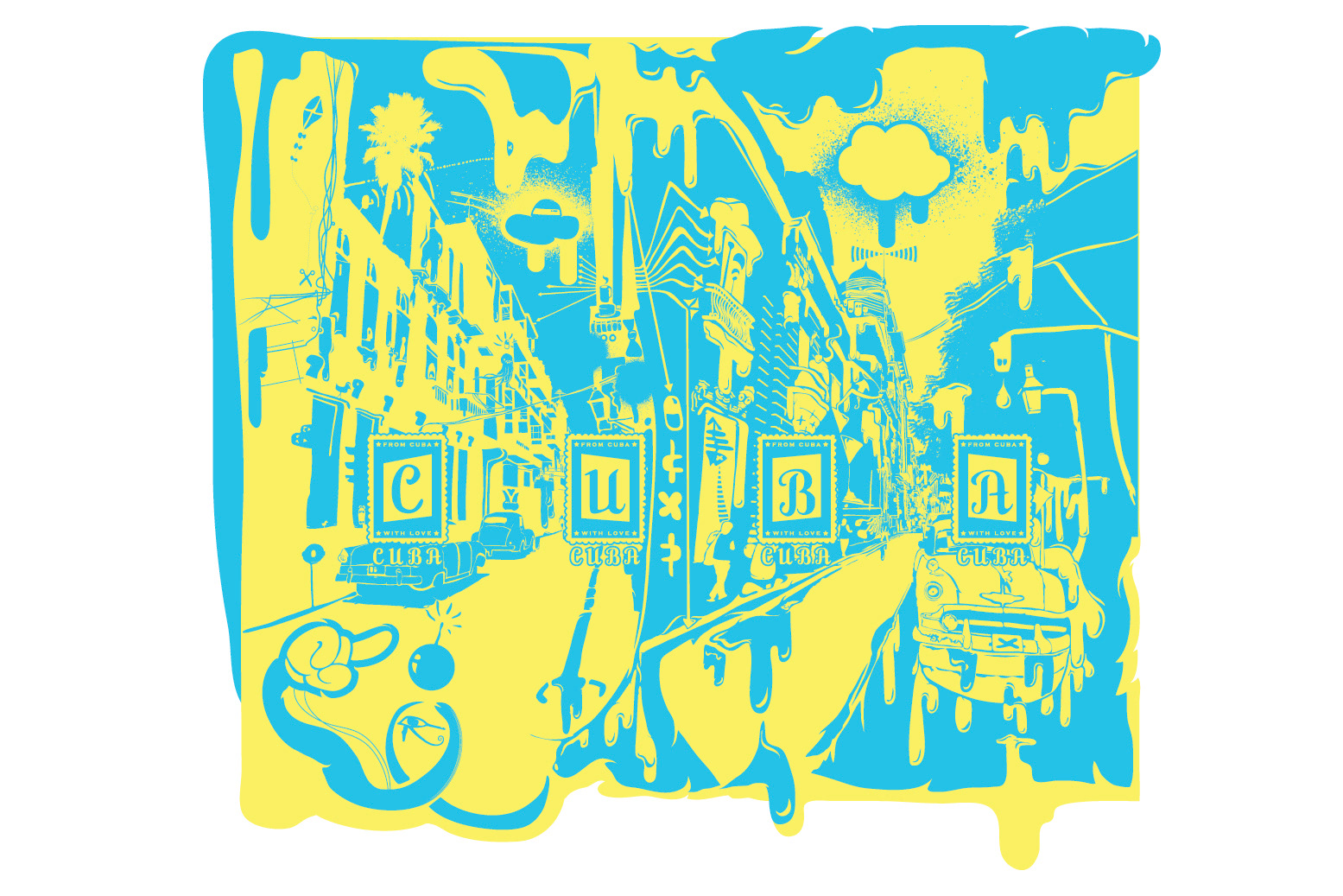 Cuba skate illustration