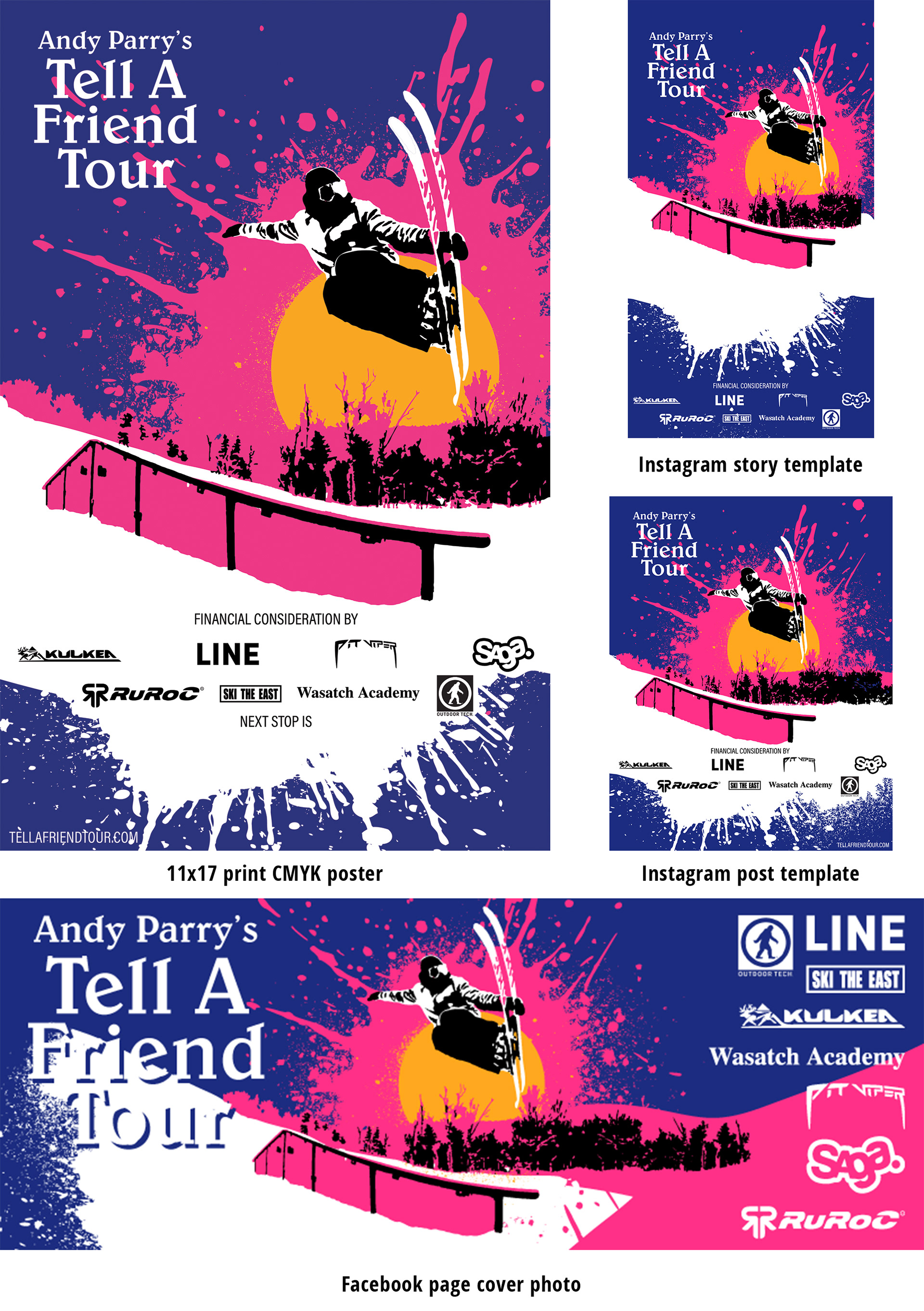 Marketing material for Andy Parrys 2021 Tell A Friend Tour