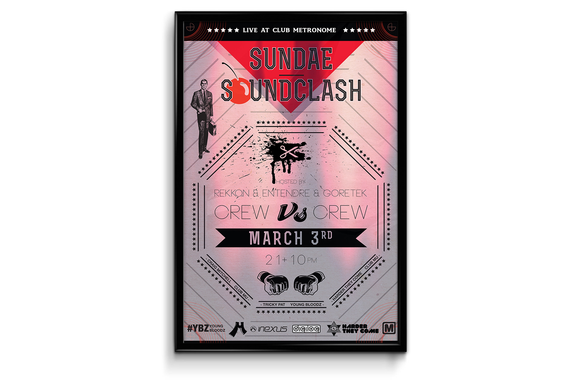 Sundae Sound Clash 11x17 poster illustration // Club Metronome