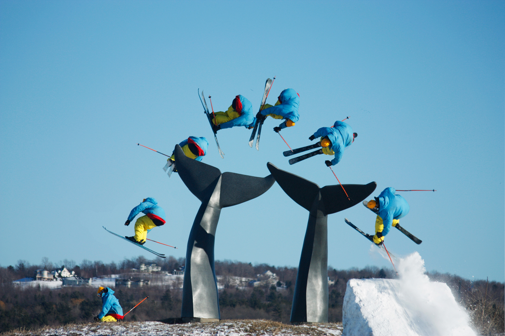 Sequence shot of Ross Imburgia over the 'Whales Tale' in Vermont