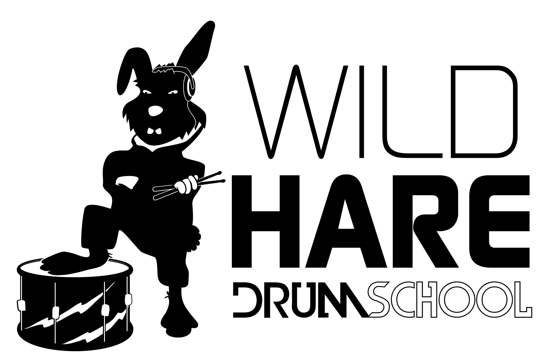 Wild Hare Drum School logo design