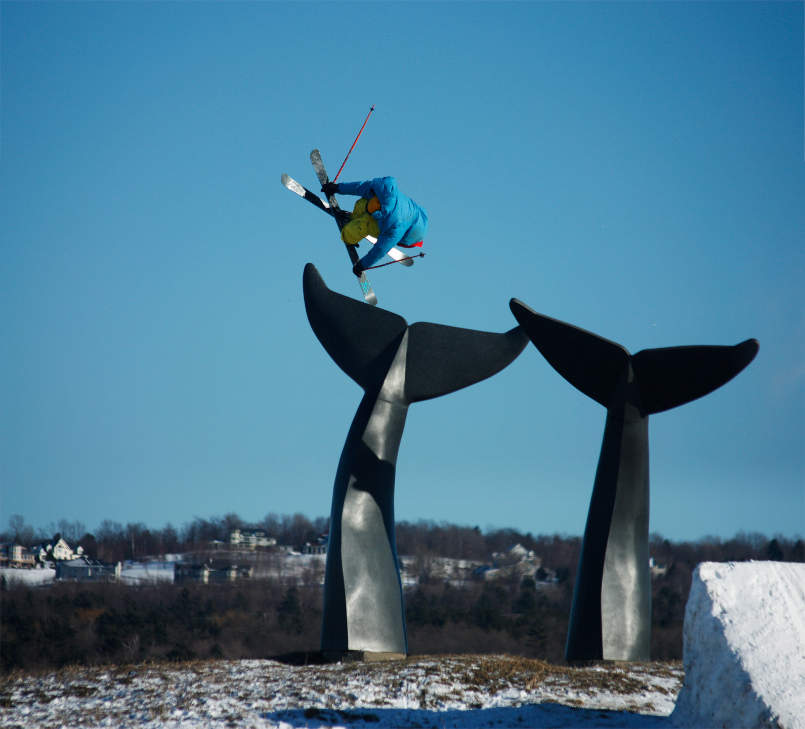 Ross Imburgia going over the 'Whales Tale' in Vermont