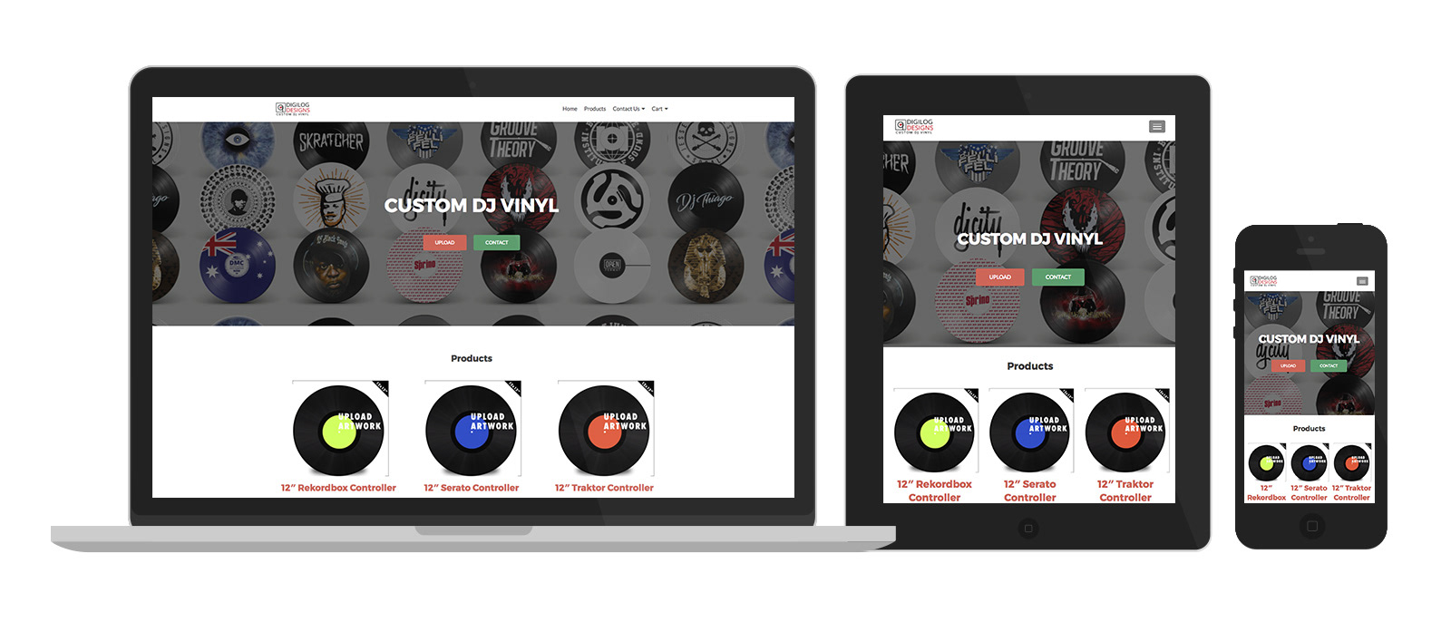 Digilog Designs - Custom DJ Vinyl website design