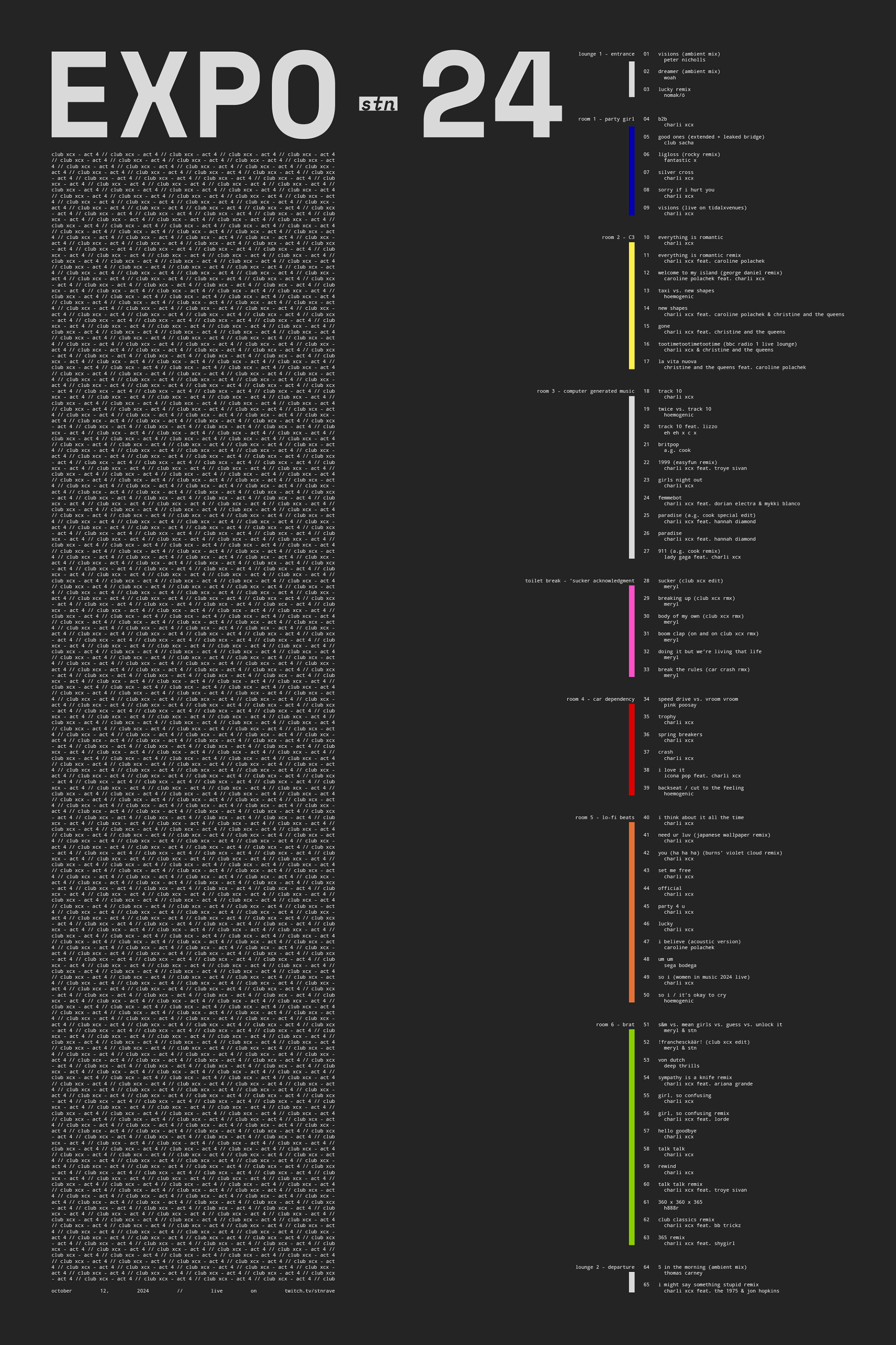 setlist de la soirée