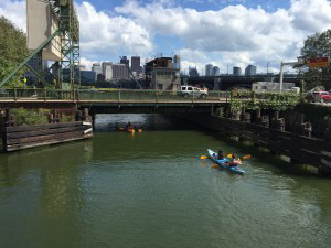 Kayaking onto the Charles