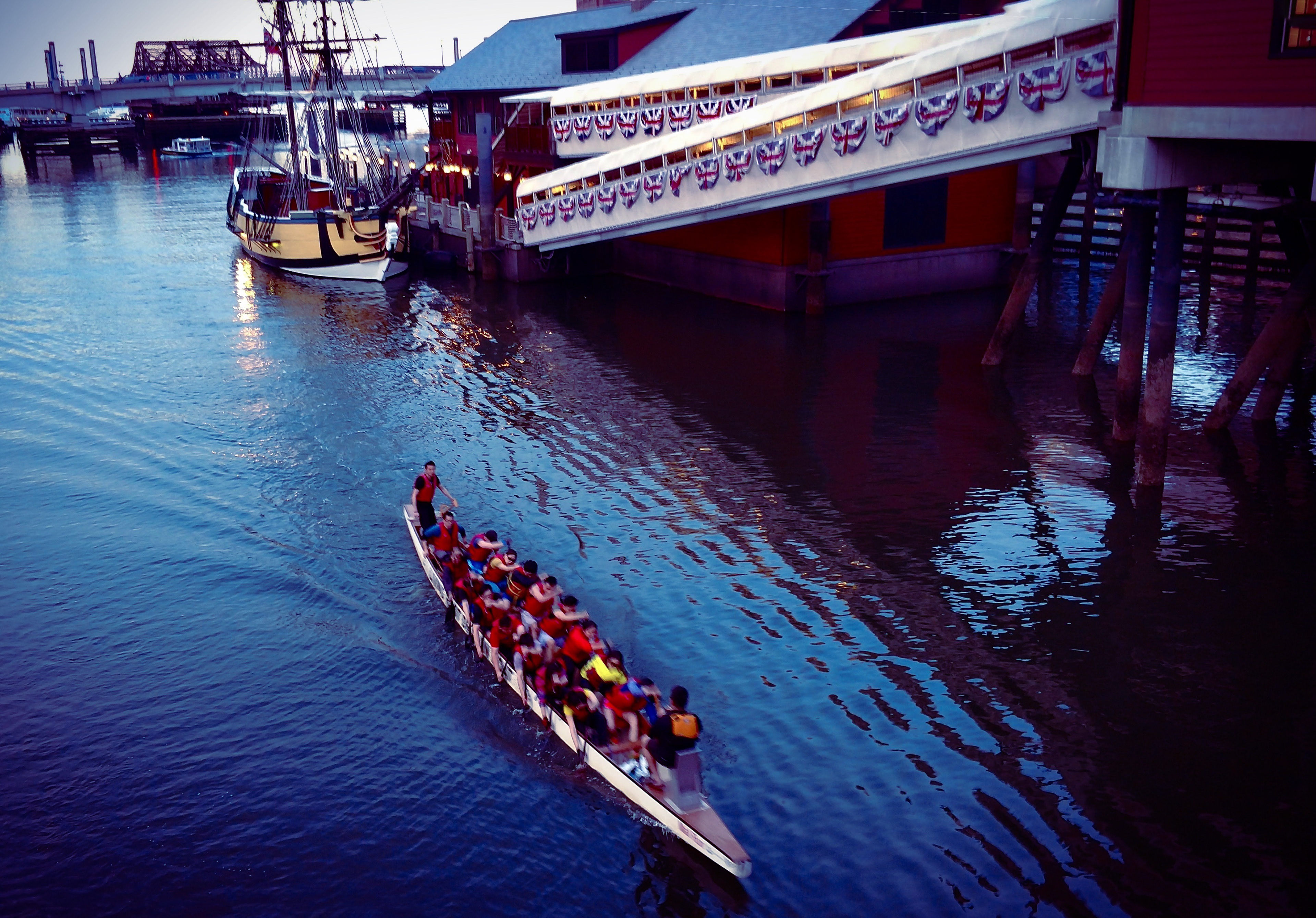 Sculling Past the Tea Party Museum