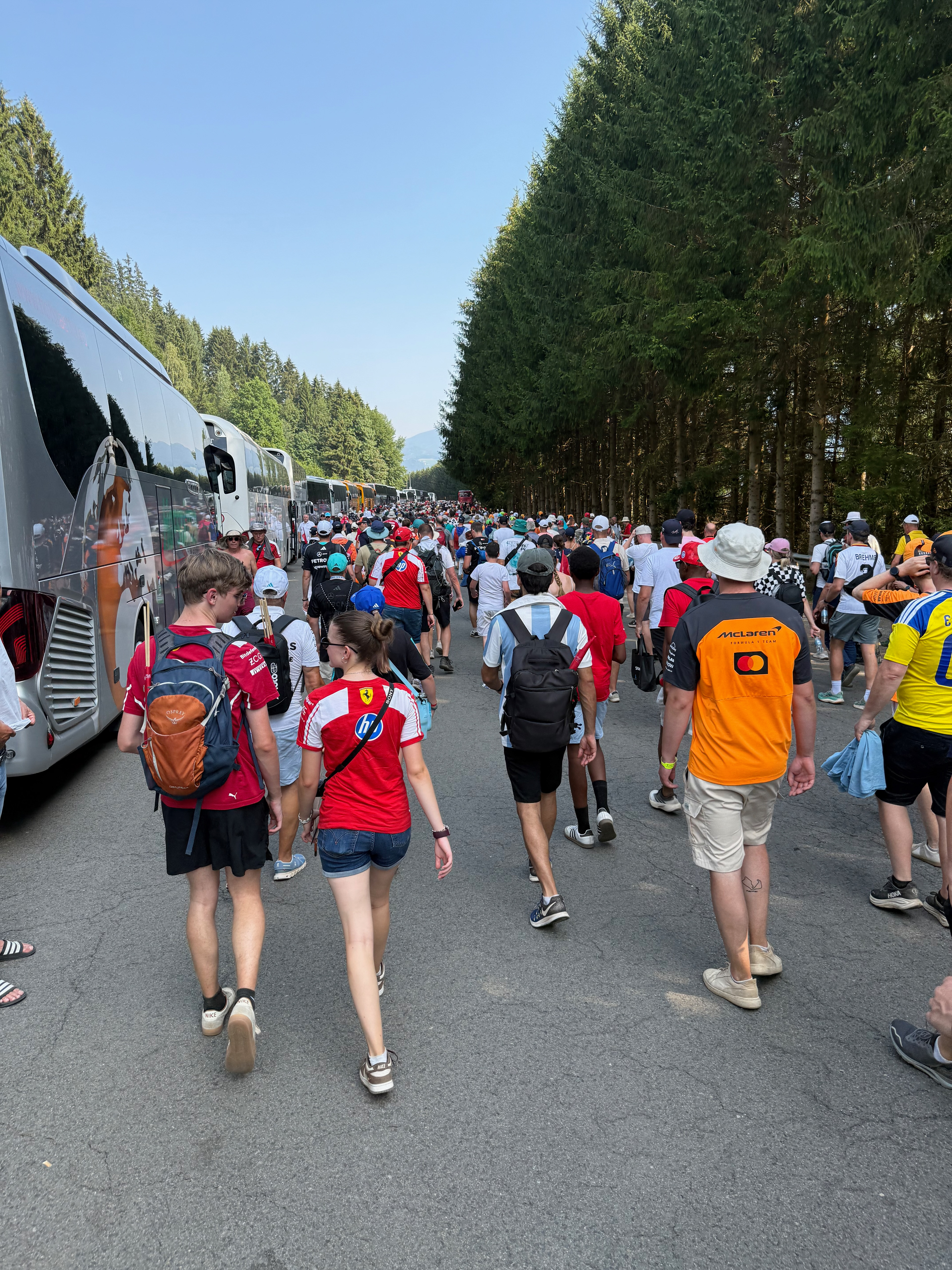 The long journey back to our car. Put in 7 miles on race day.