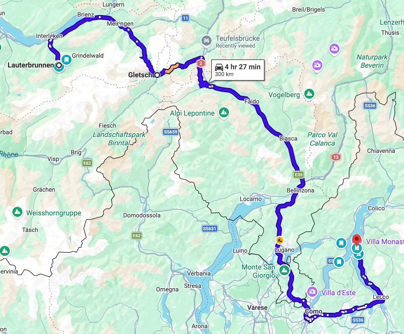 Our Route - It looks so simple