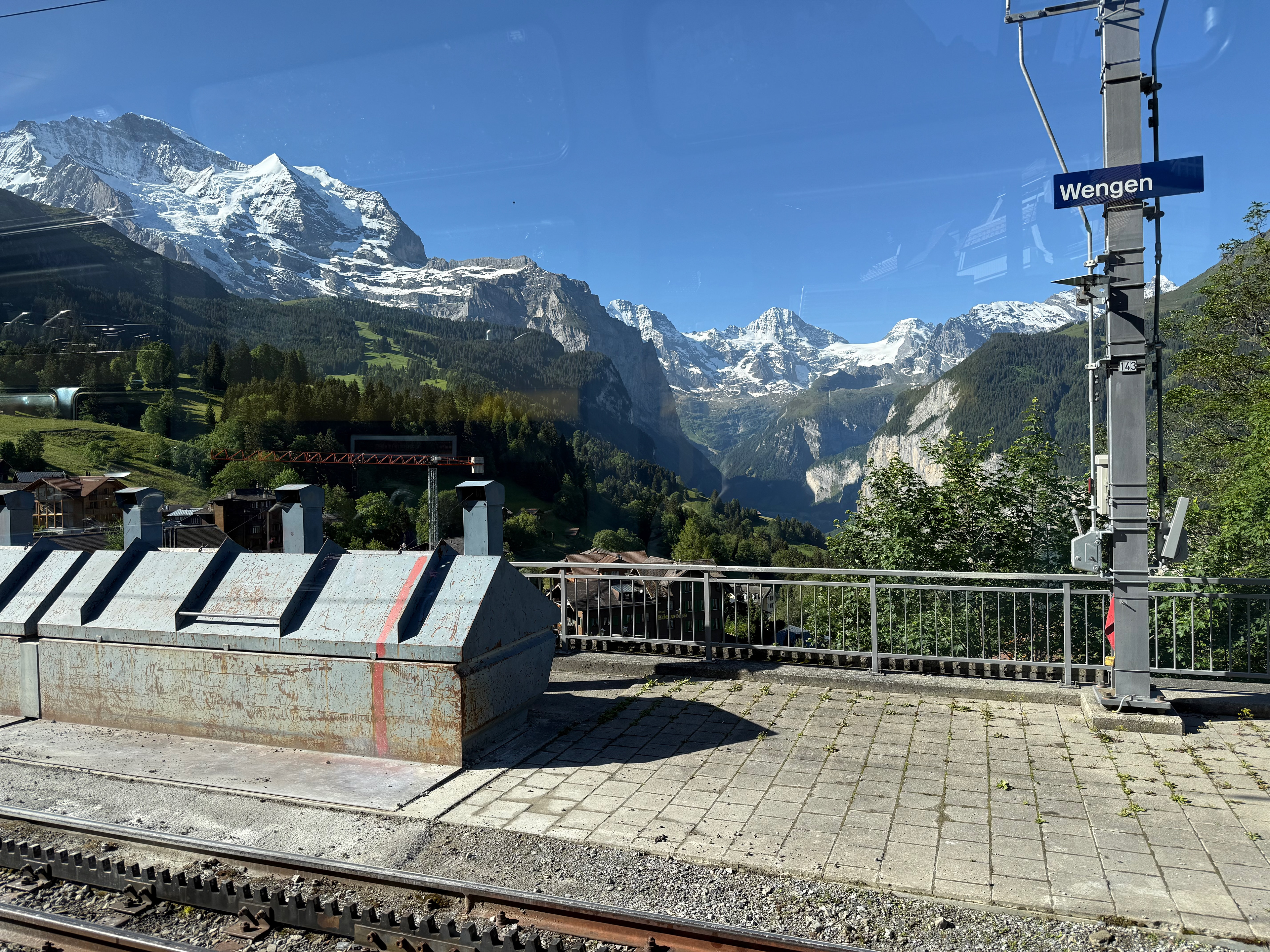 Wengen train station on the way up