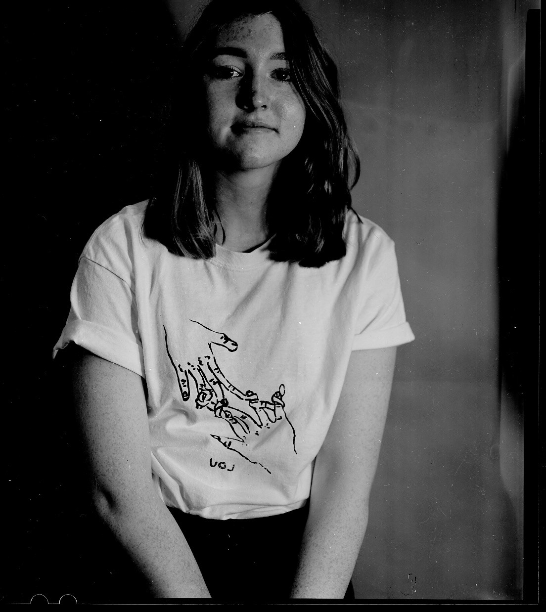 Austin Abistado, Untitled, 2016. 4x5 black and white film negative.