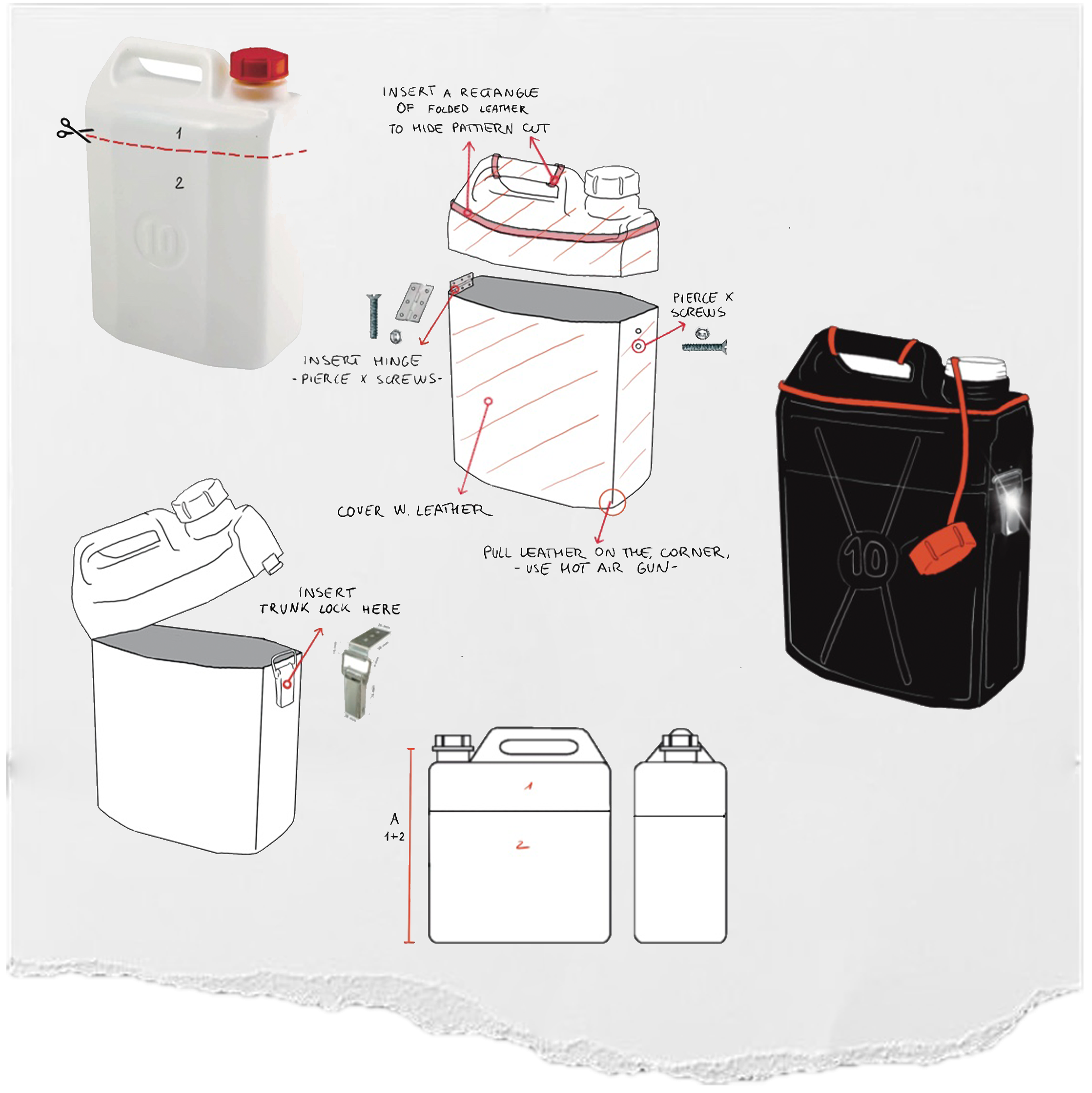 Leather fuel trunk