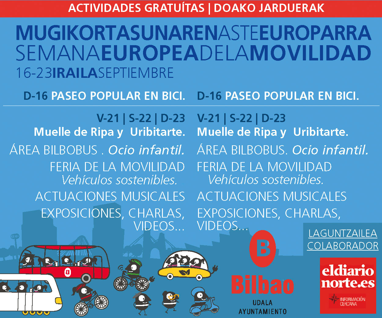 Semana Europea de la Movilidad - Bilbao, sin mi coche! Prensa