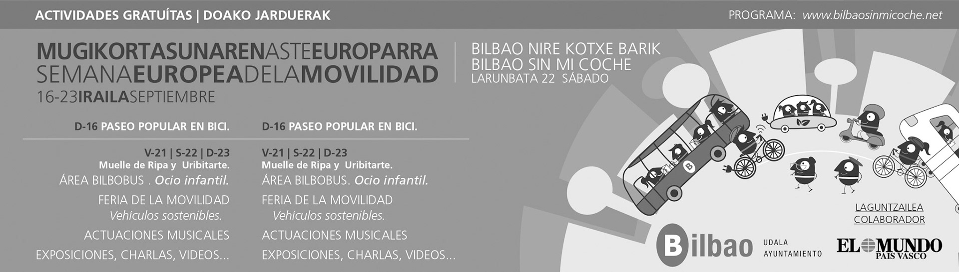 Semana Europea de la Movilidad - Bilbao, sin mi coche! Prensa