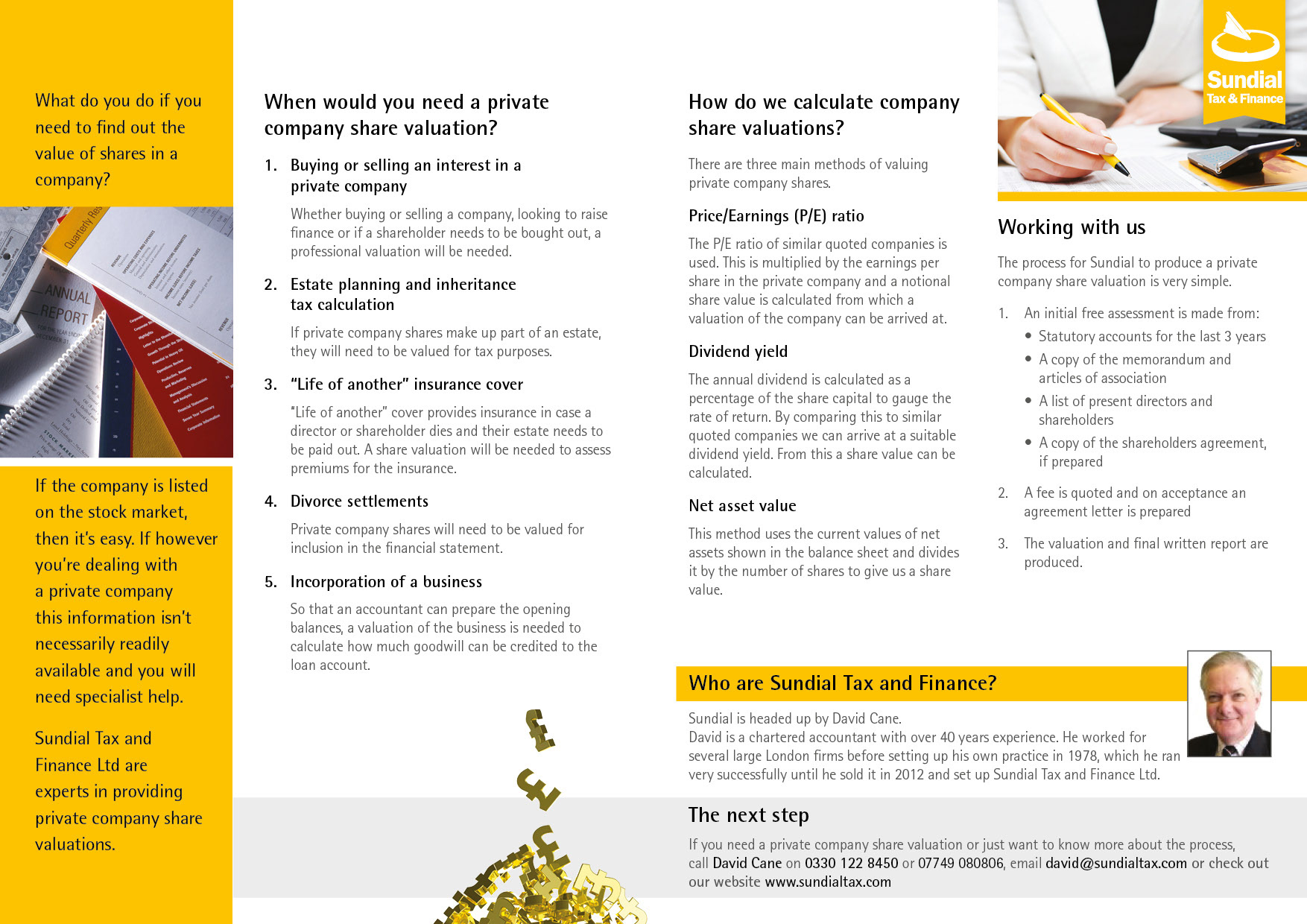 Sundial Tax & Finance, inside spread