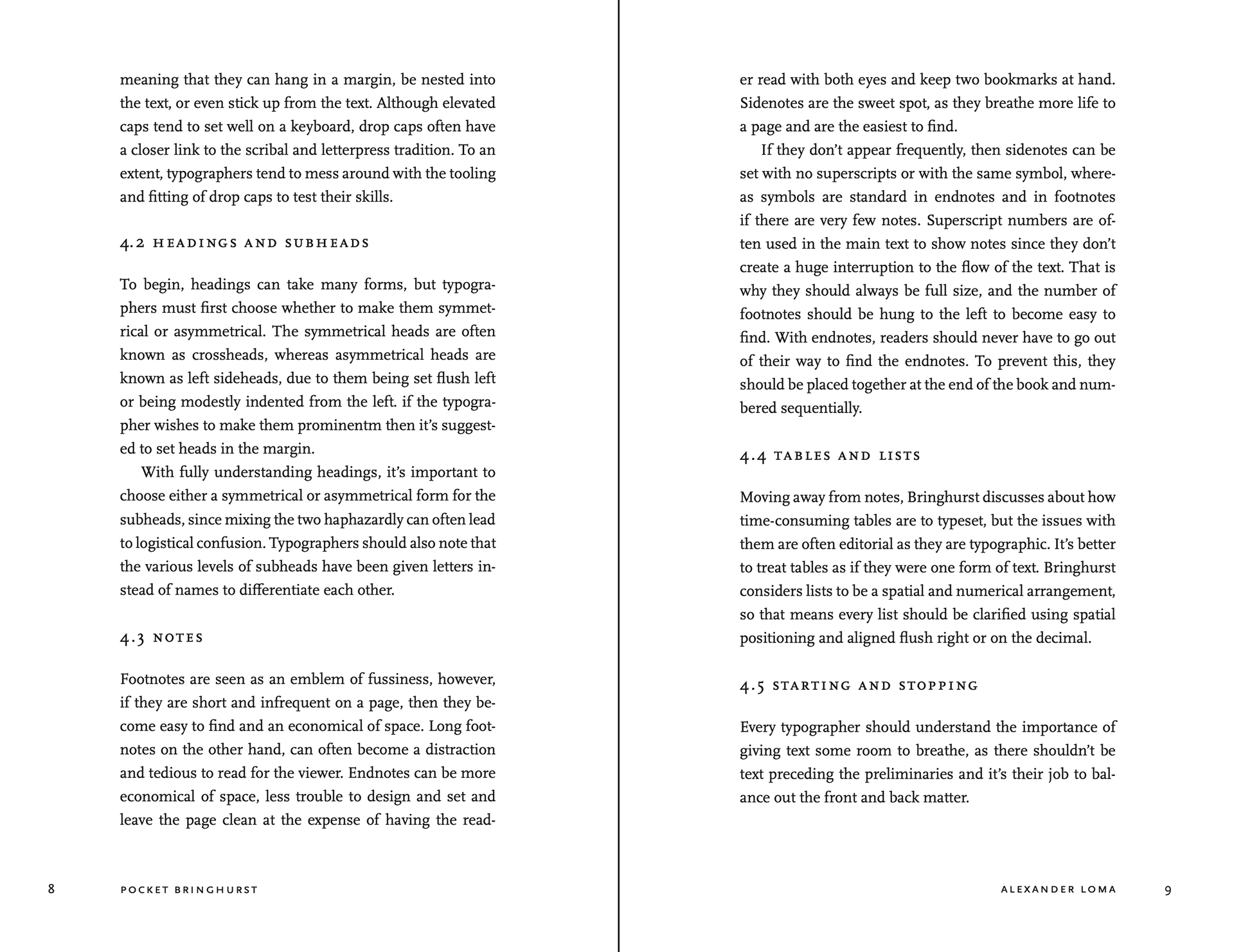Pocket Bringhurst Chapter 4 (continued)